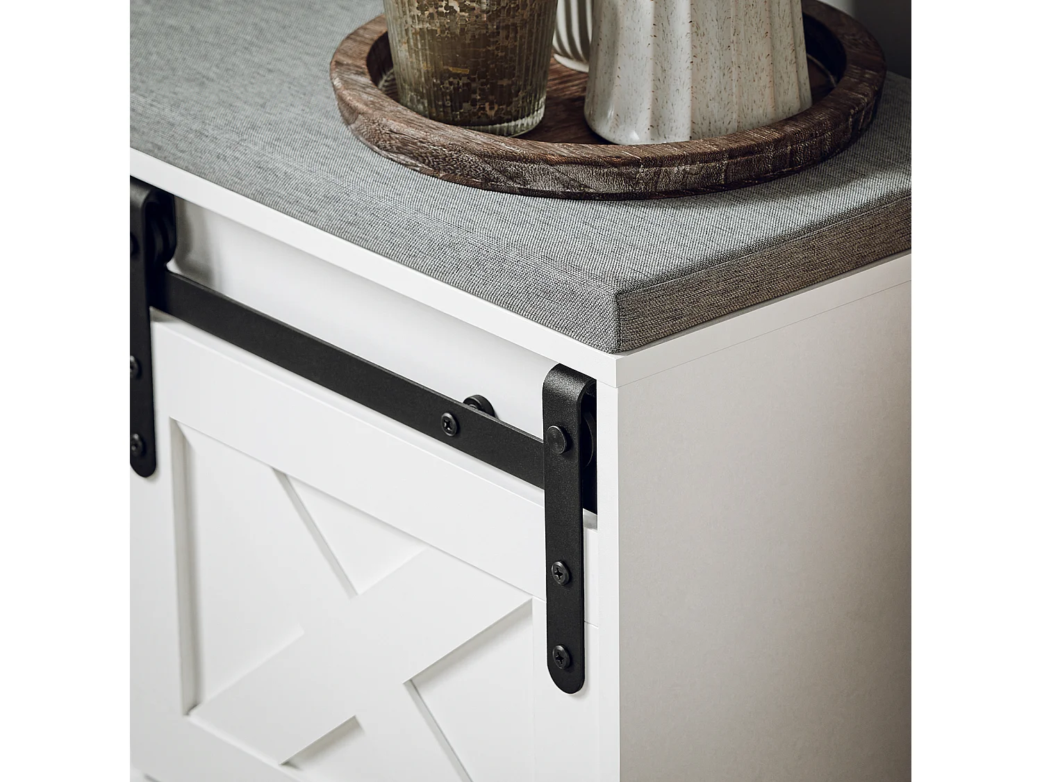 Ławka na buty z drzwiami przesuwnymi FSR153-W