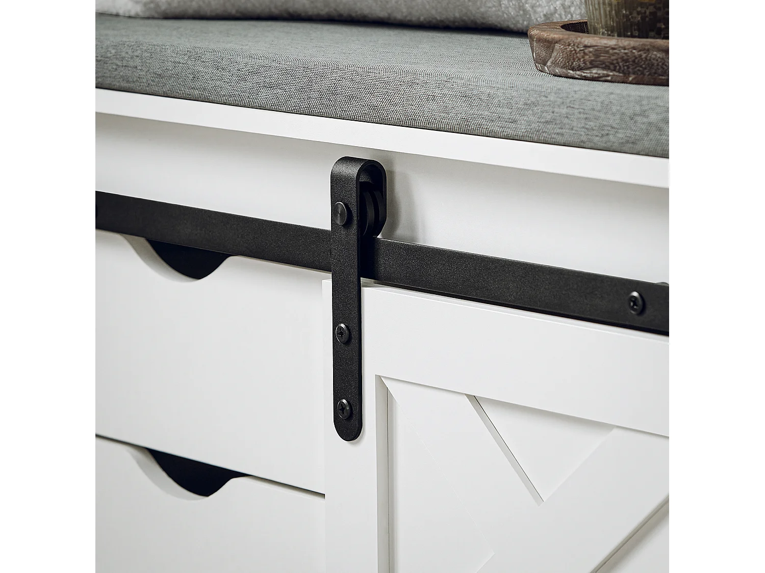 Ławka na buty z drzwiami przesuwnymi FSR153-W