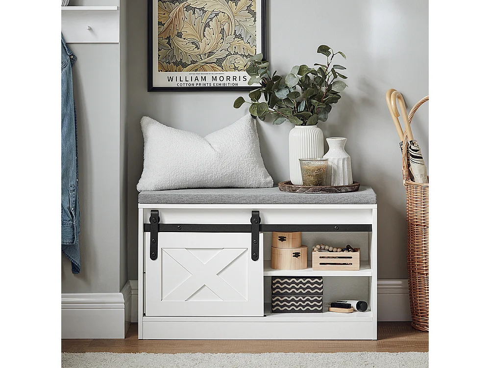 Ławka na buty z drzwiami przesuwnymi FSR153-W