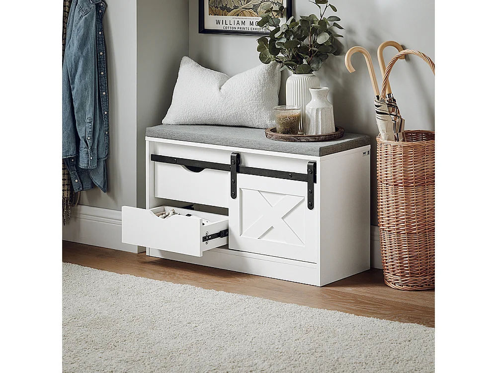 Ławka na buty z drzwiami przesuwnymi FSR153-W