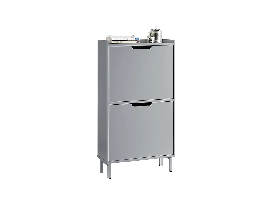 SoBuy FSR151-HG Meuble à Chaussures avec 2 Abattants Armoire à Chaussures Commode à Chaussures