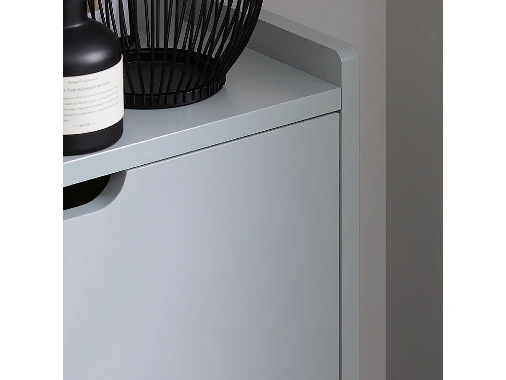 SoBuy Schoenenkast Schoenenopbergkast met 2 kleppen Schoenenkast Schoenenkast Entreekast Schoenenopberger – Grijs, 50x19x90 cm, FSR151-HG