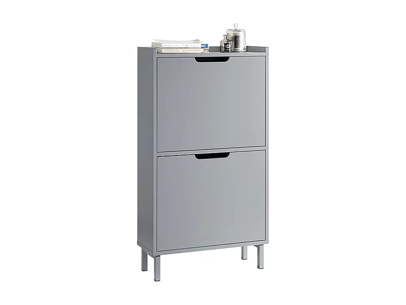 SoBuy FSR151-HG Meuble à Chaussures avec 2 Abattants Armoire à Chaussures Commode à Chaussures