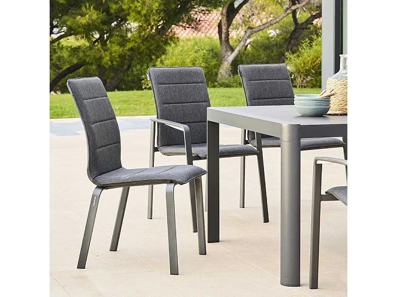 Fauteuil repas extérieur Diese anthracite/graphite Hespéride