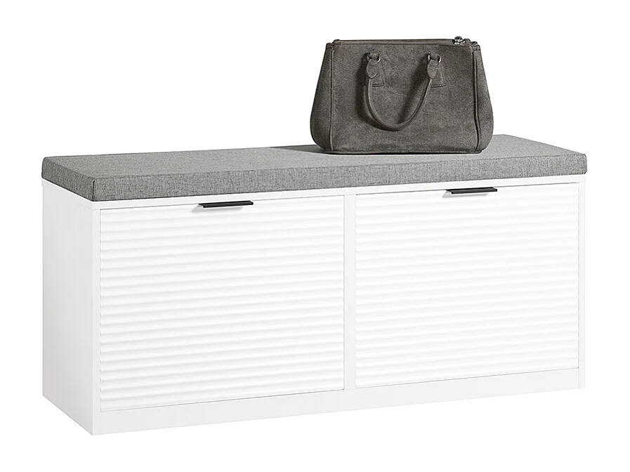 Banco Zapatero con 2 Solapas Armario Multifuncional para Entrada con Acolchado Cojín 105 x 35 x 48 cm Blanco FSR147-W SoBuy ES