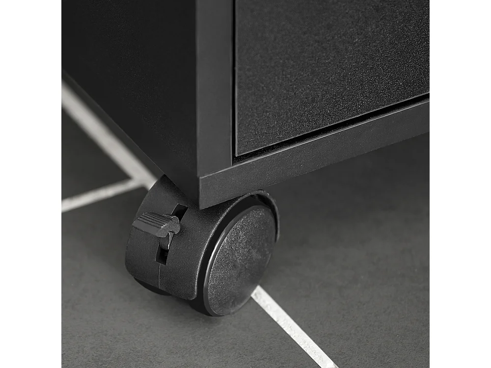 SoBuy Buffet Armoire Micro-Onde à roulettes Desserte Meuble de Rangement, Noir, 59x40x92 cm, FSB09-SCH