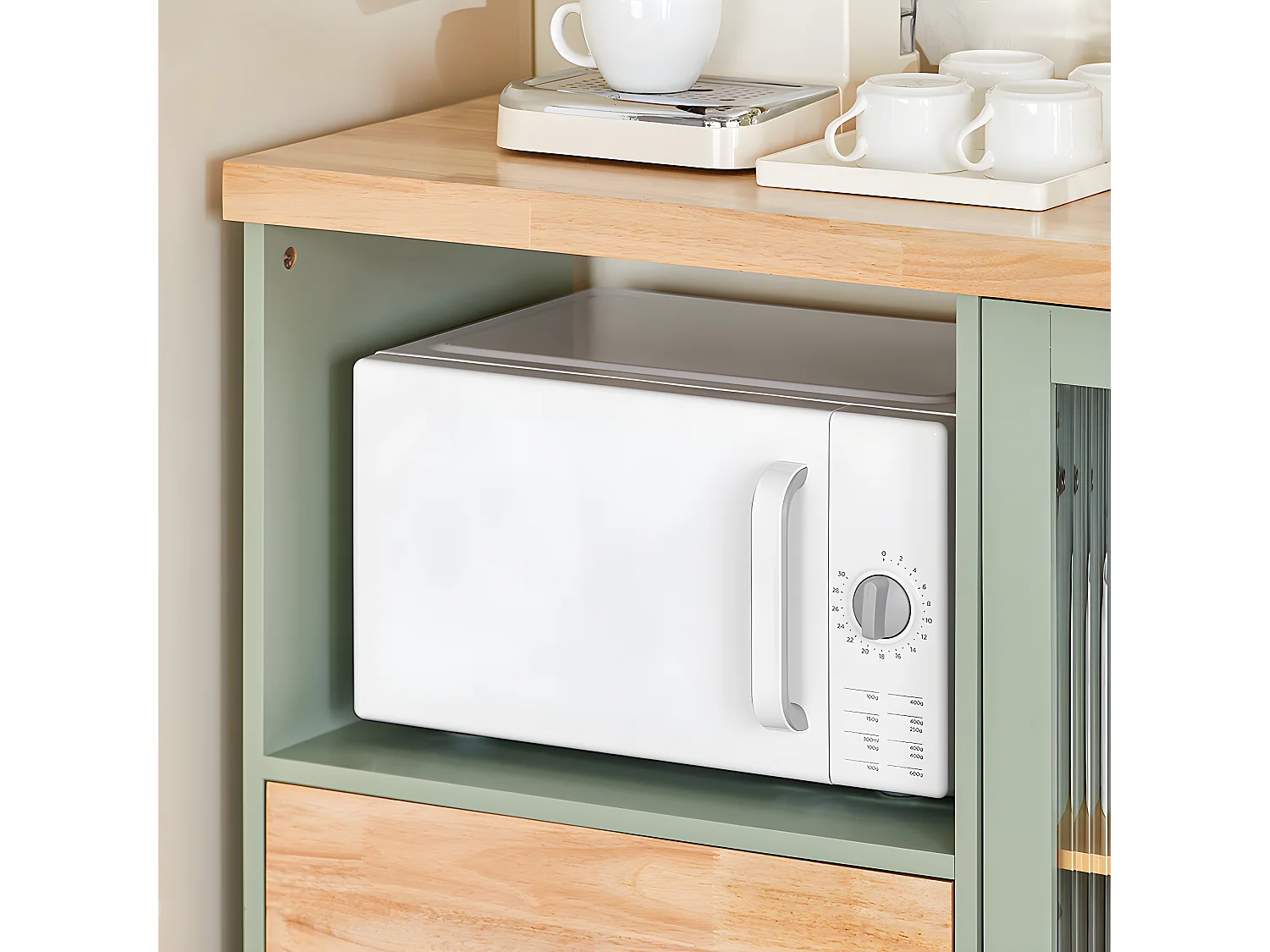 SoBuy armário com rodas, armário de cozinha, carrinho de cozinha FSB81-GR