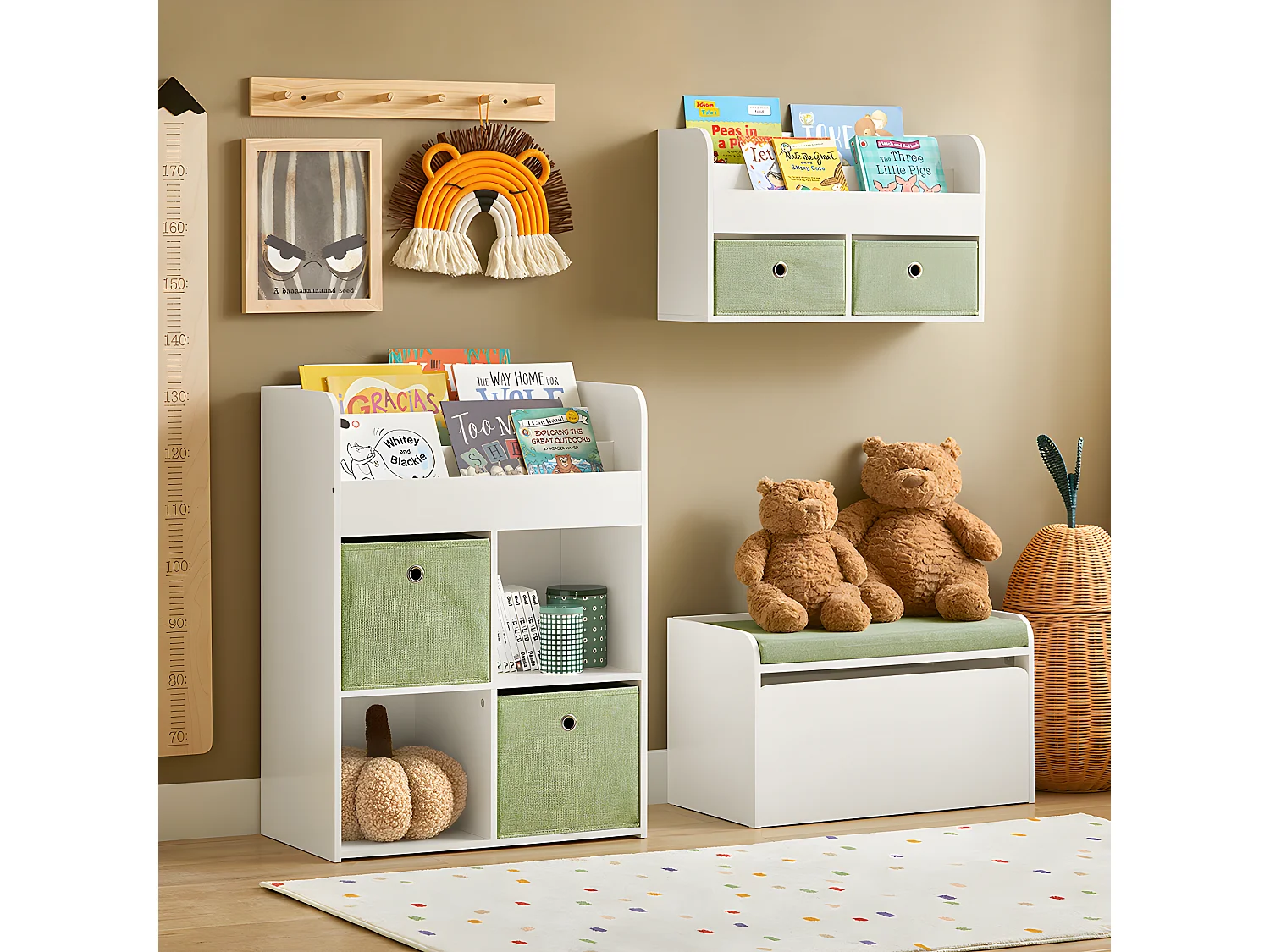 SoBuy armário de criança, armário de livros infantis, armário infantil KMB79-W