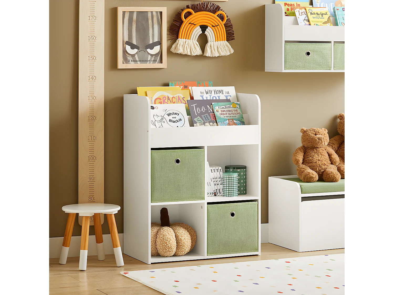 SoBuy armário de criança, armário de livros infantis, armário infantil KMB79-W