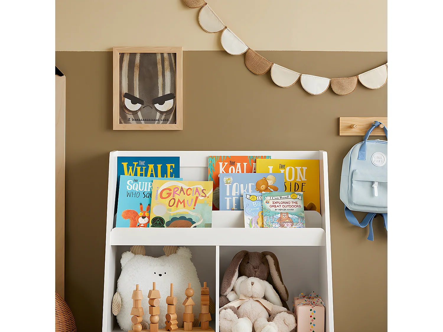 SoBuy armário de criança, armário de livros infantis, armário infantil KMB83-W