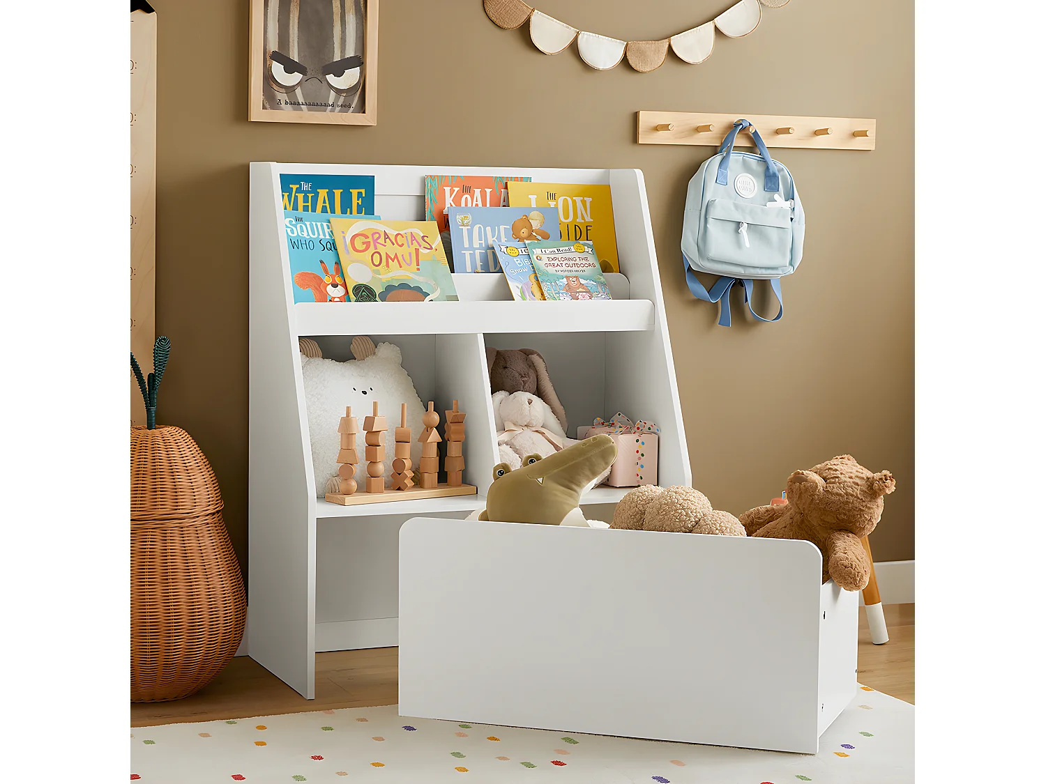 SoBuy armário de criança, armário de livros infantis, armário infantil KMB83-W