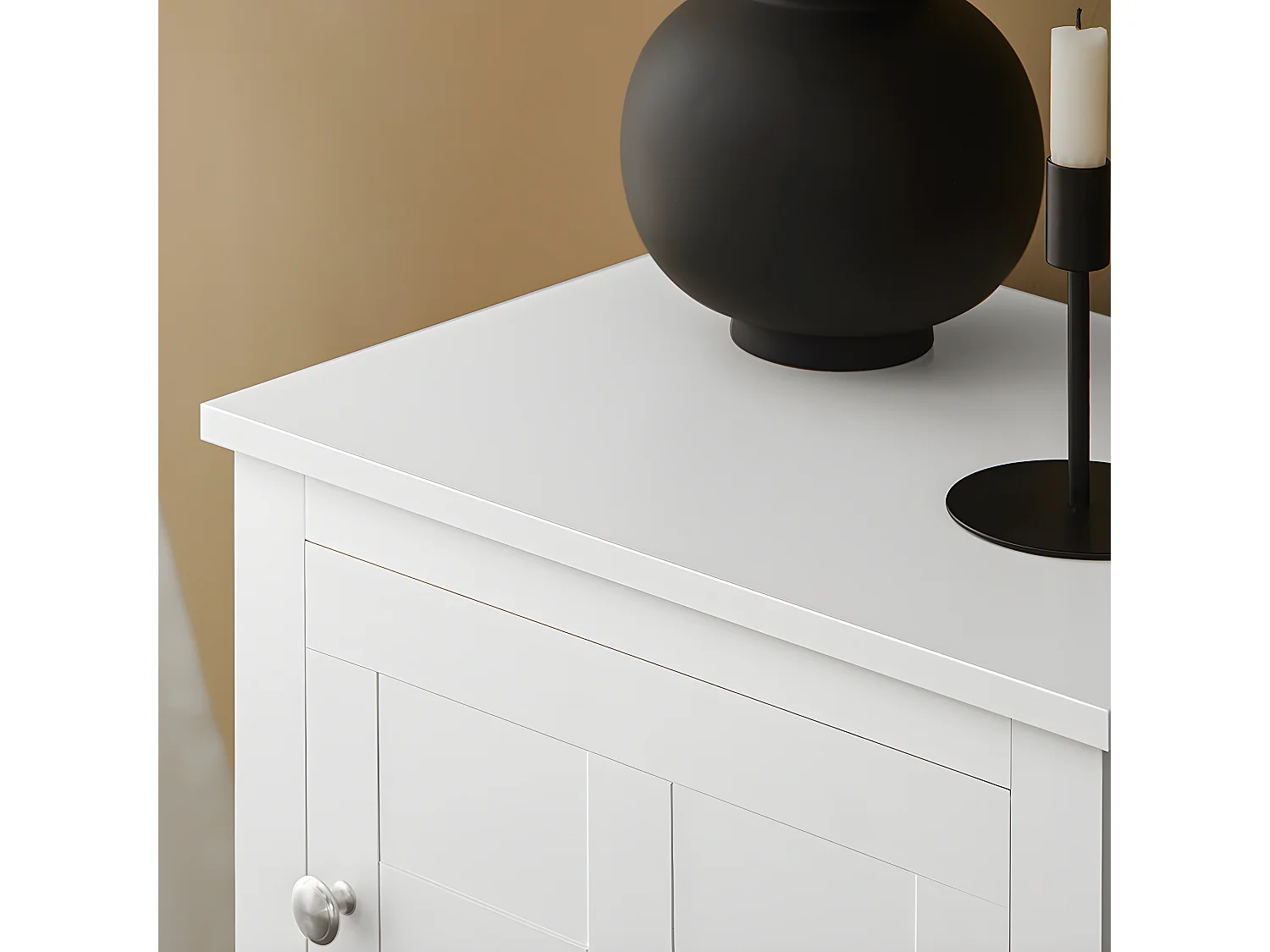 Mesita de Noche con 1 Puerta y 1 Estante Mesa Auxiliar Mesita para Salón Comedor Dormitorio 45 x 35 x 60 cm Blanco FBT113-W SoBuy ES