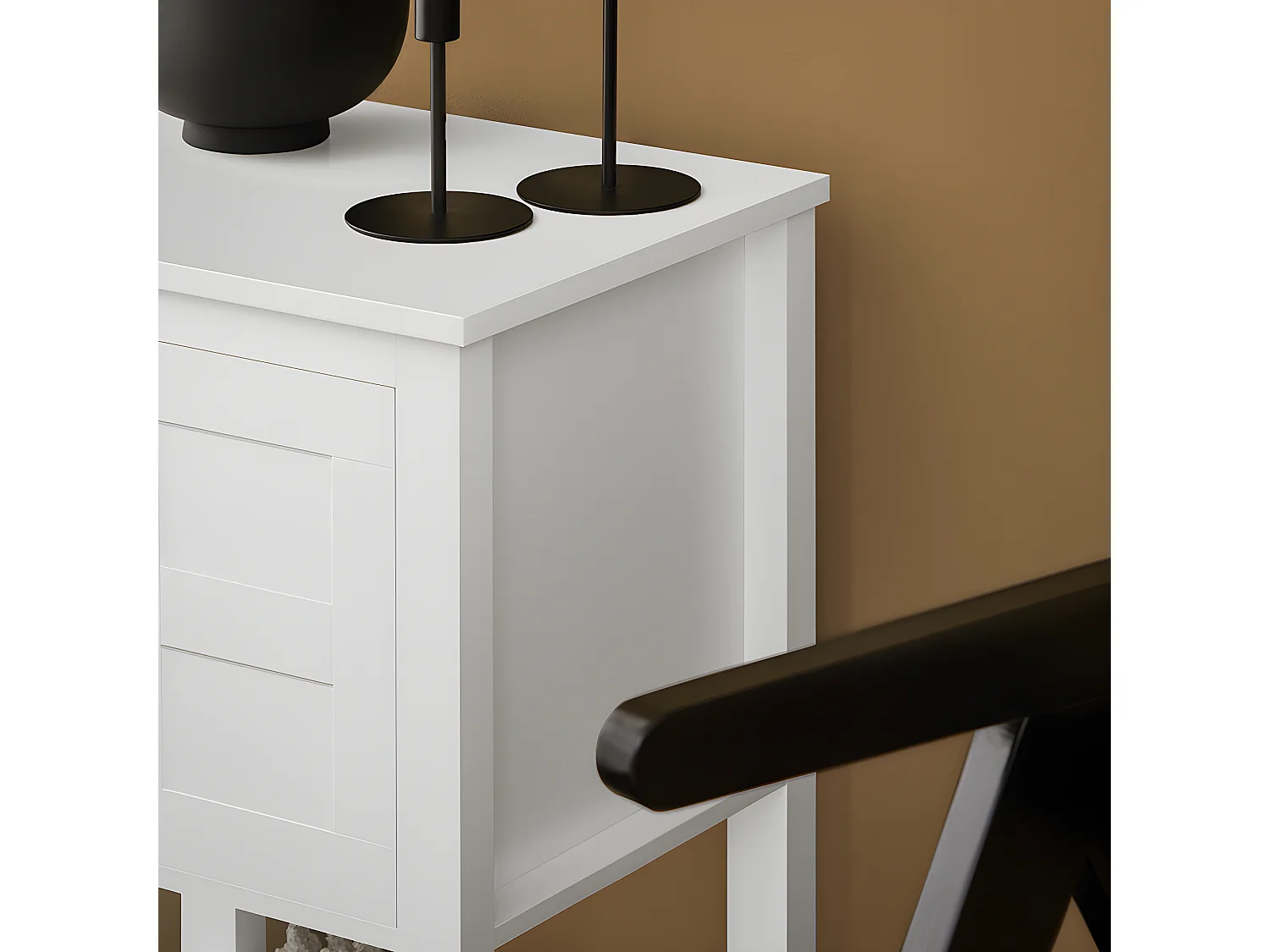 Mesita de Noche con 1 Puerta y 1 Estante Mesa Auxiliar Mesita para Salón Comedor Dormitorio 45 x 35 x 60 cm Blanco FBT113-W SoBuy ES