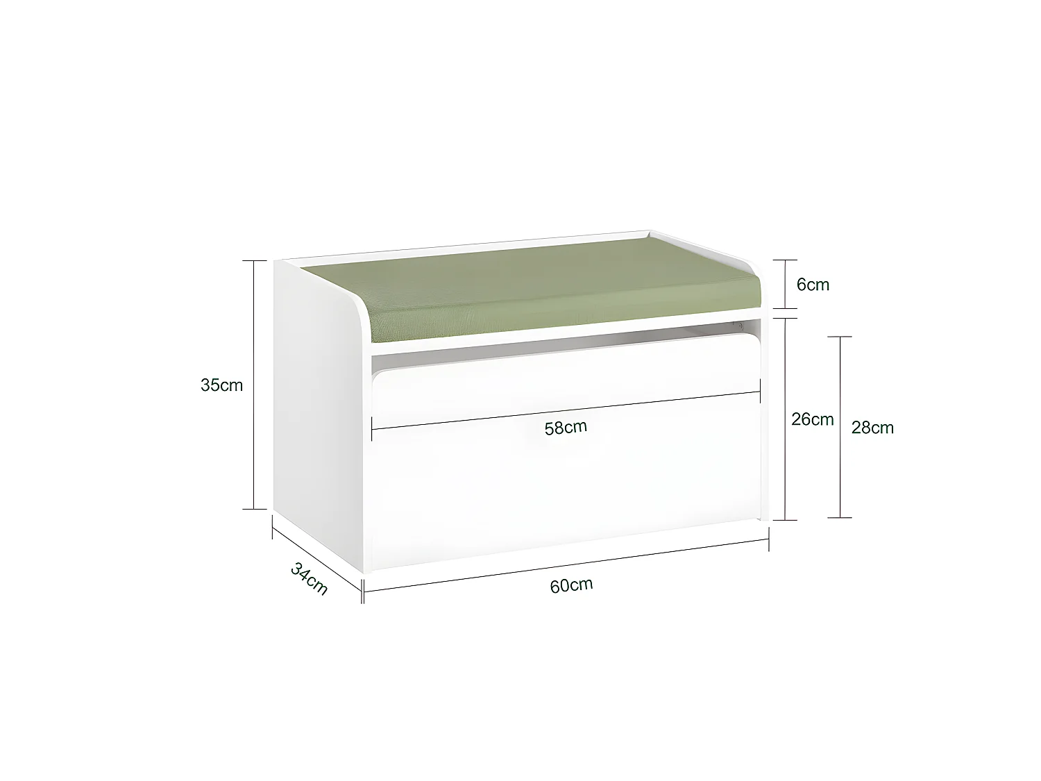 Kinder Spielzeugtruhe KMB80-W 34 x 35 x 60cm