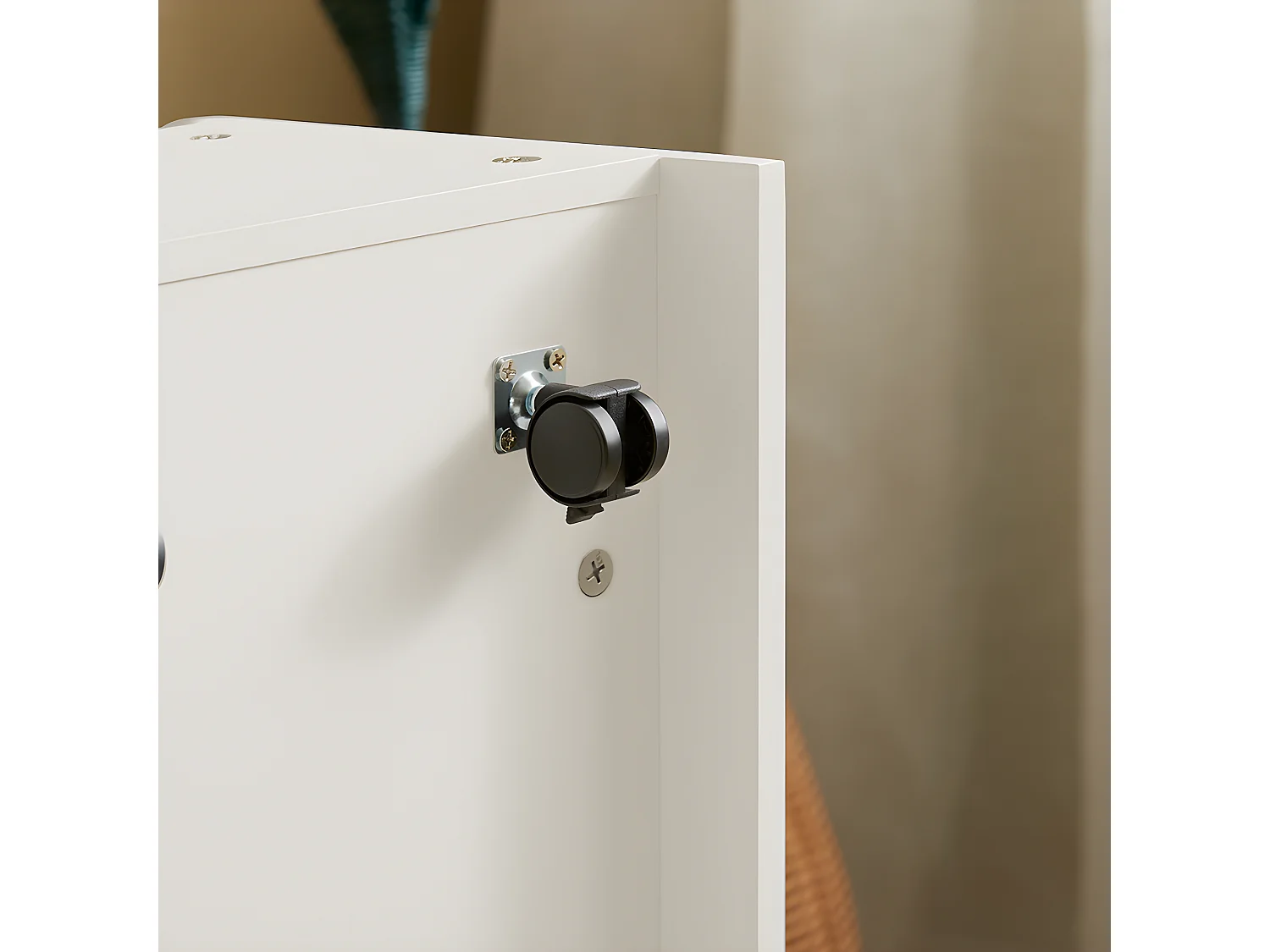 SoBuy Coffre à Jouet pour Enfants, Coffre de Rangement 2 en 1 avec 1 Tiroir à Roulettes et Assise Coussin Rembourré, Blanc, 60x34x35 cm, KMB80-W