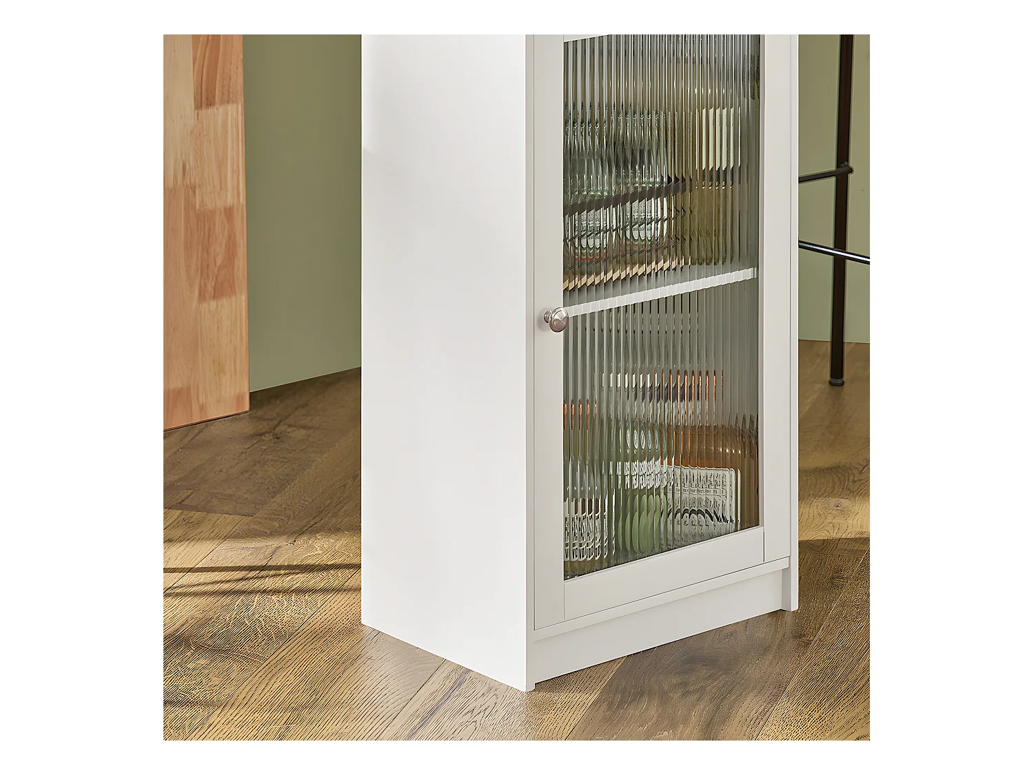 SoBuy Table Haute de Bar, Table à Manger, Table Bistro, Mange-Debout, Salle à Manger, Salon avec 1 Porte et Porte-Verre, 108 x 40 x 105 cm, FWT99-WN