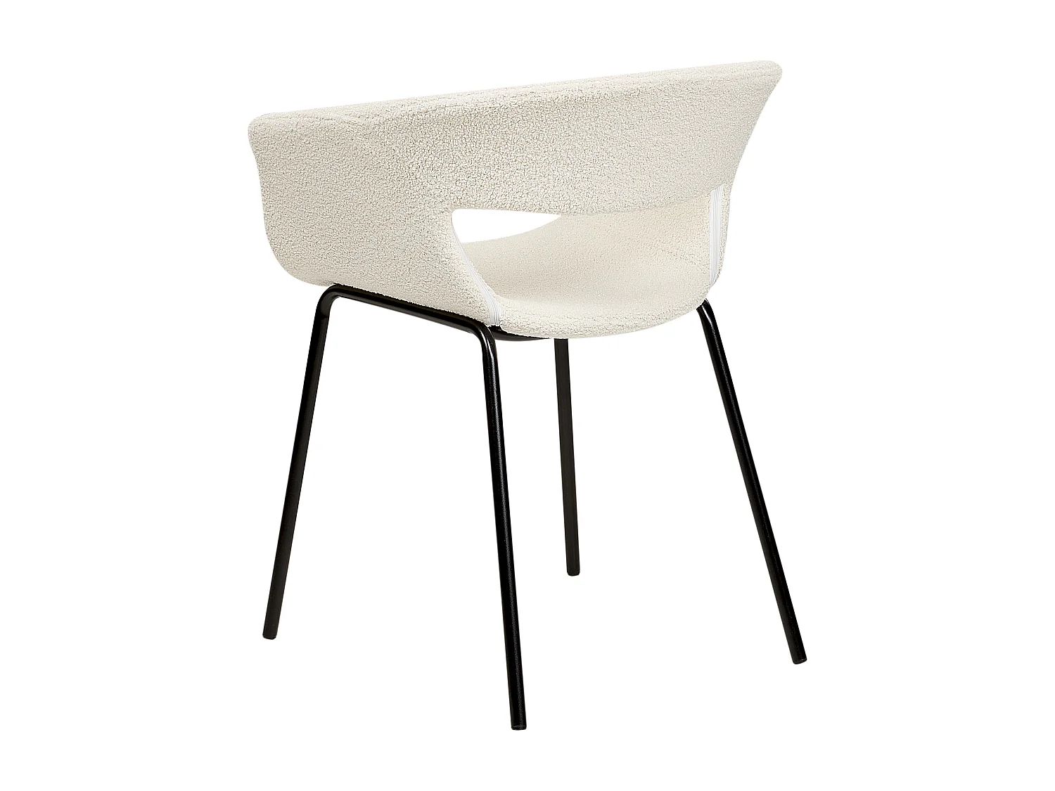 Lot de 2 chaises de salle à manger ELMA Bouclé Blanc cassé