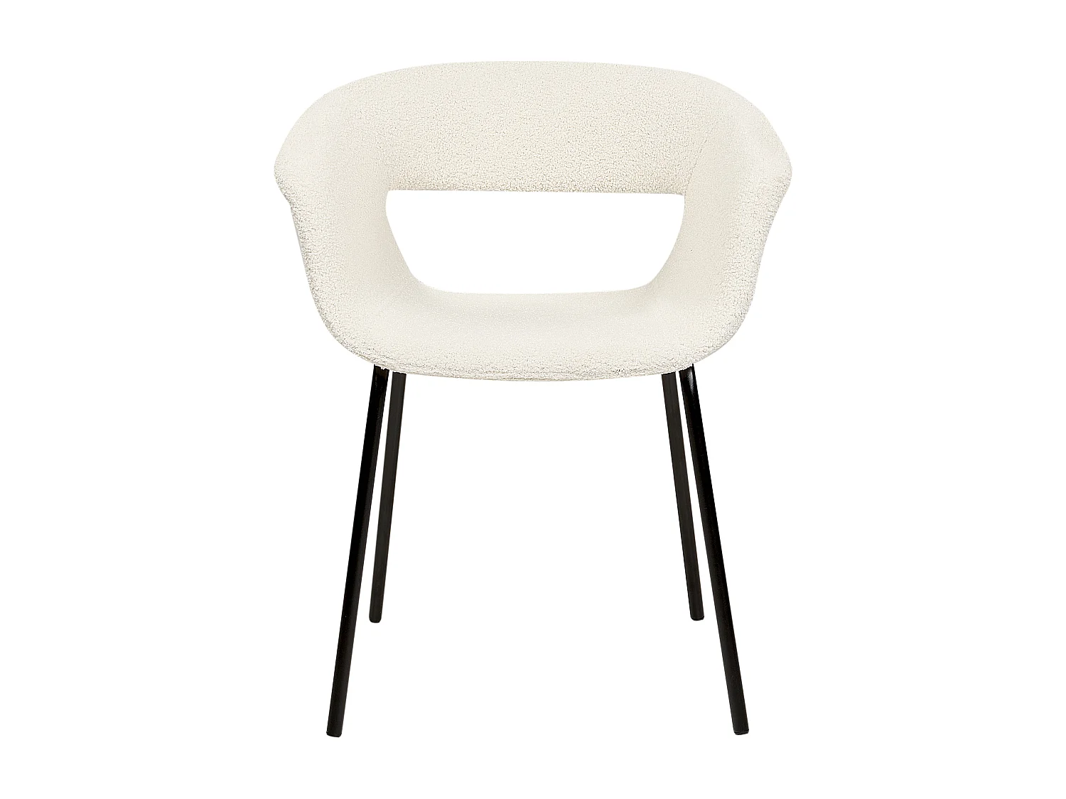 Lot de 2 chaises de salle à manger ELMA Bouclé Blanc cassé