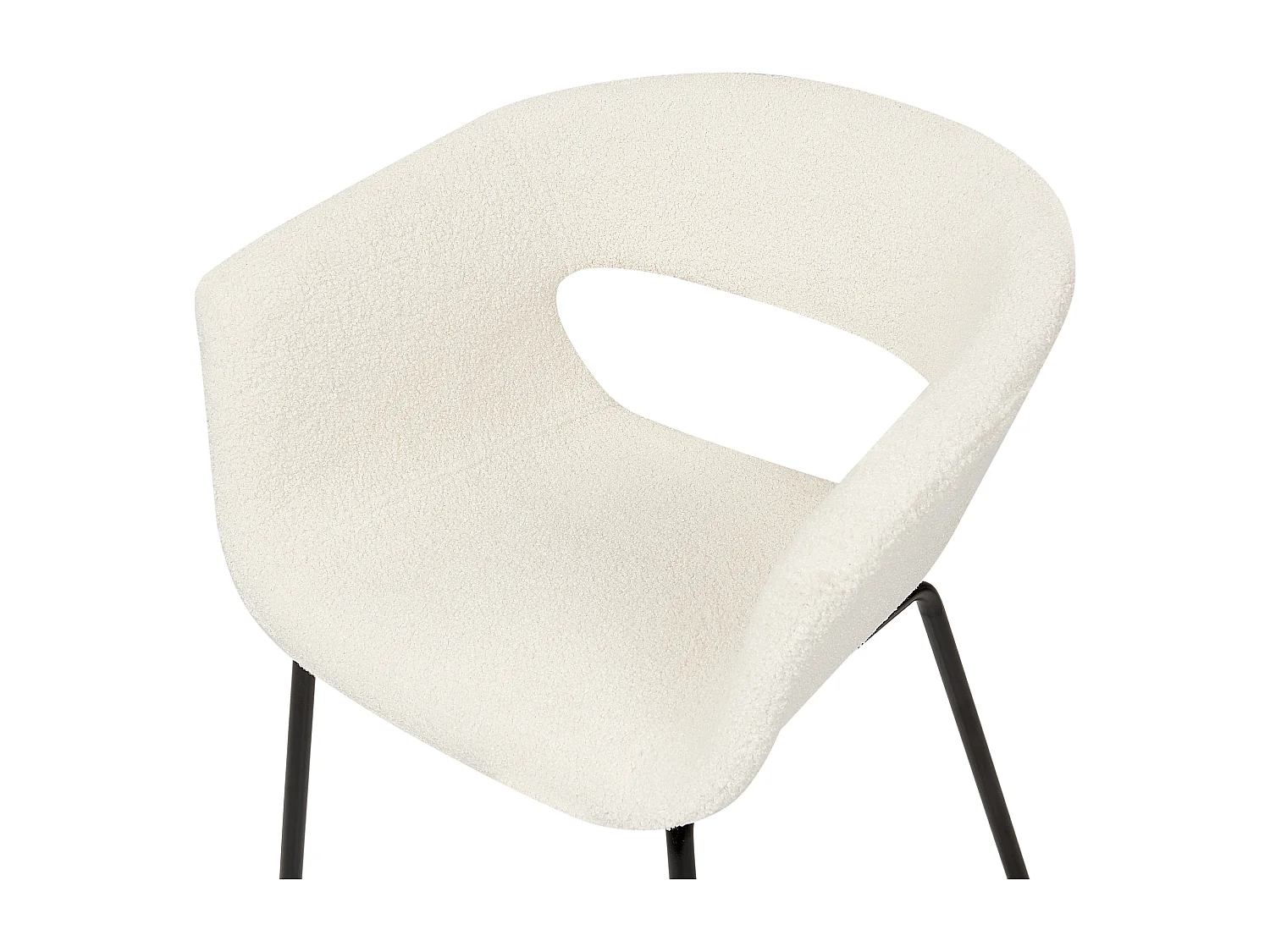 Lot de 2 chaises de salle à manger ELMA Bouclé Blanc cassé