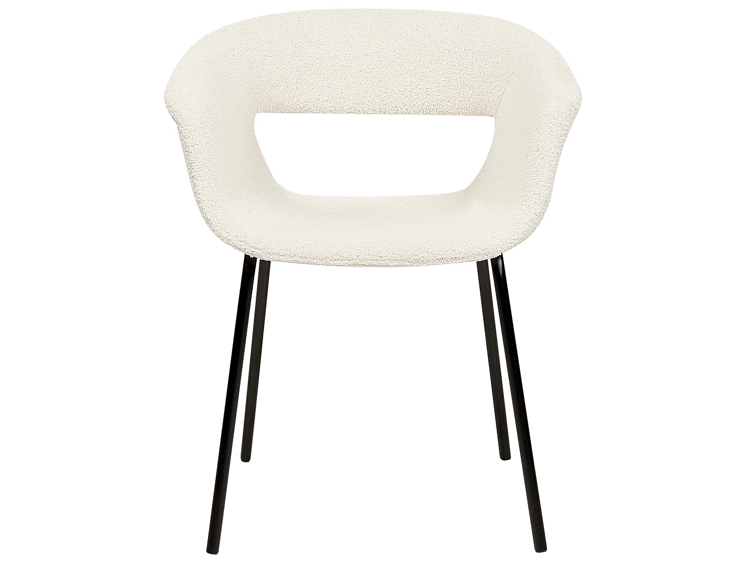 Lot de 2 chaises de salle à manger ELMA Bouclé Blanc cassé