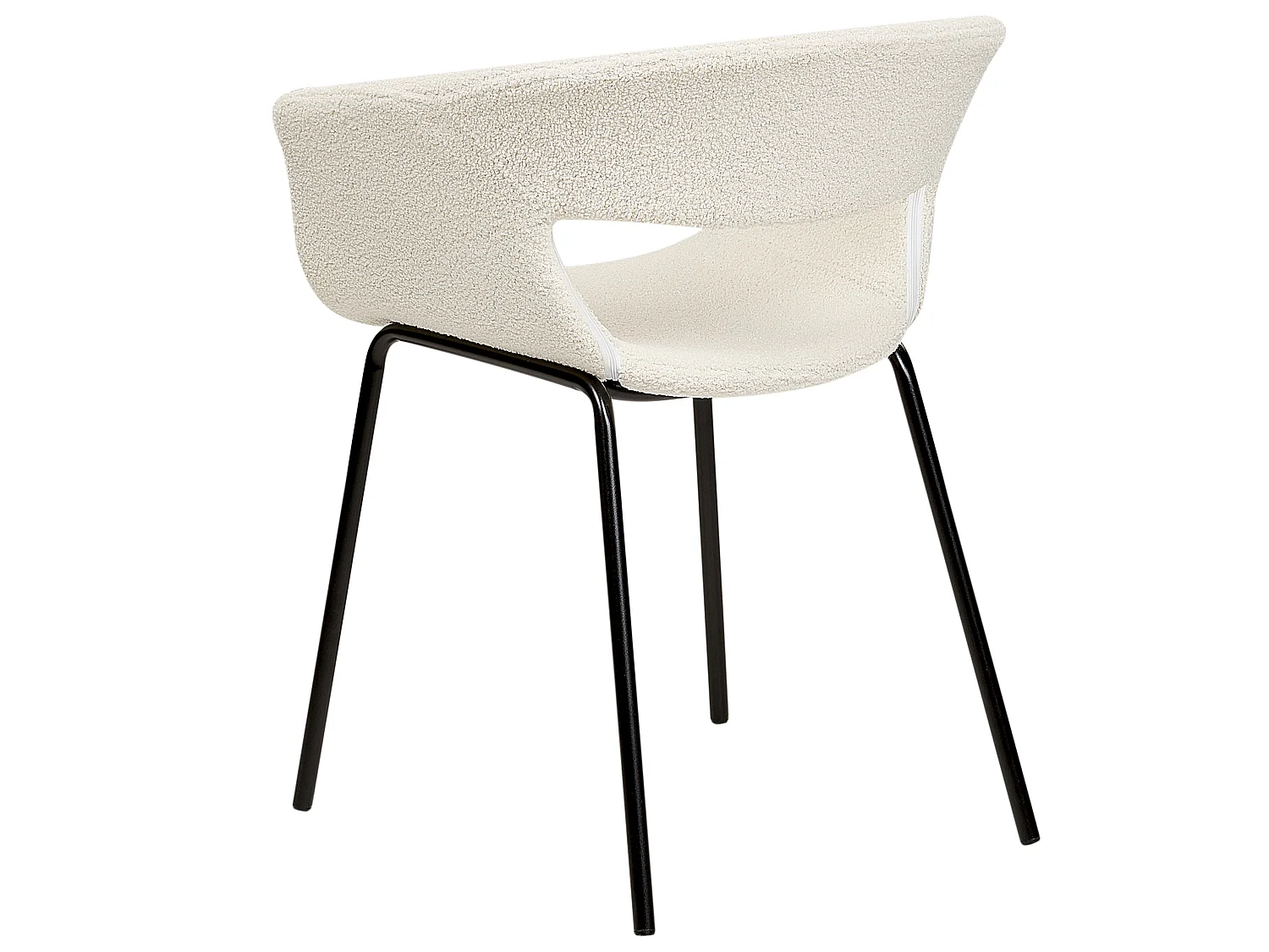 Lot de 2 chaises de salle à manger ELMA Bouclé Blanc cassé