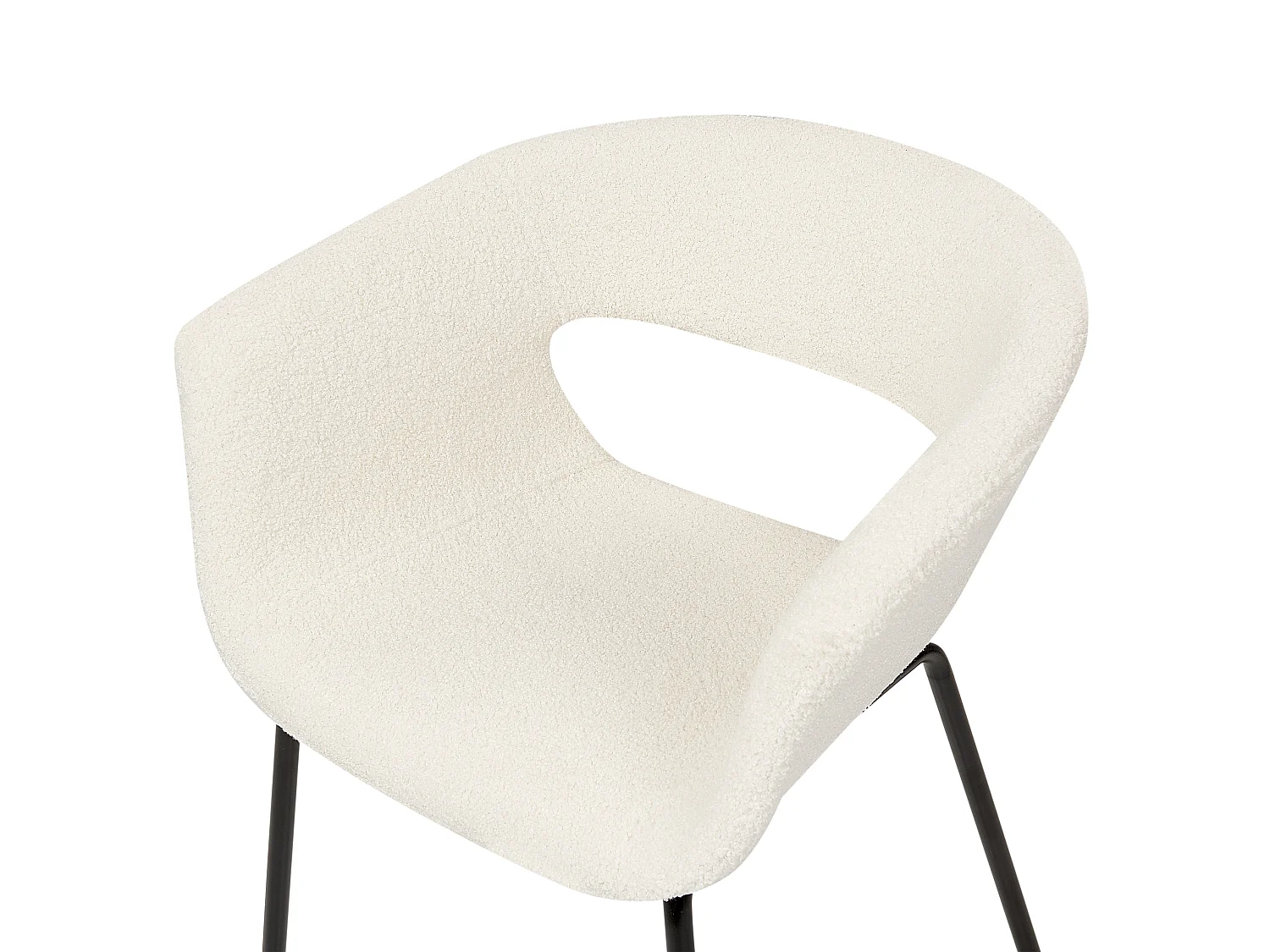 Lot de 2 chaises de salle à manger ELMA Bouclé Blanc cassé