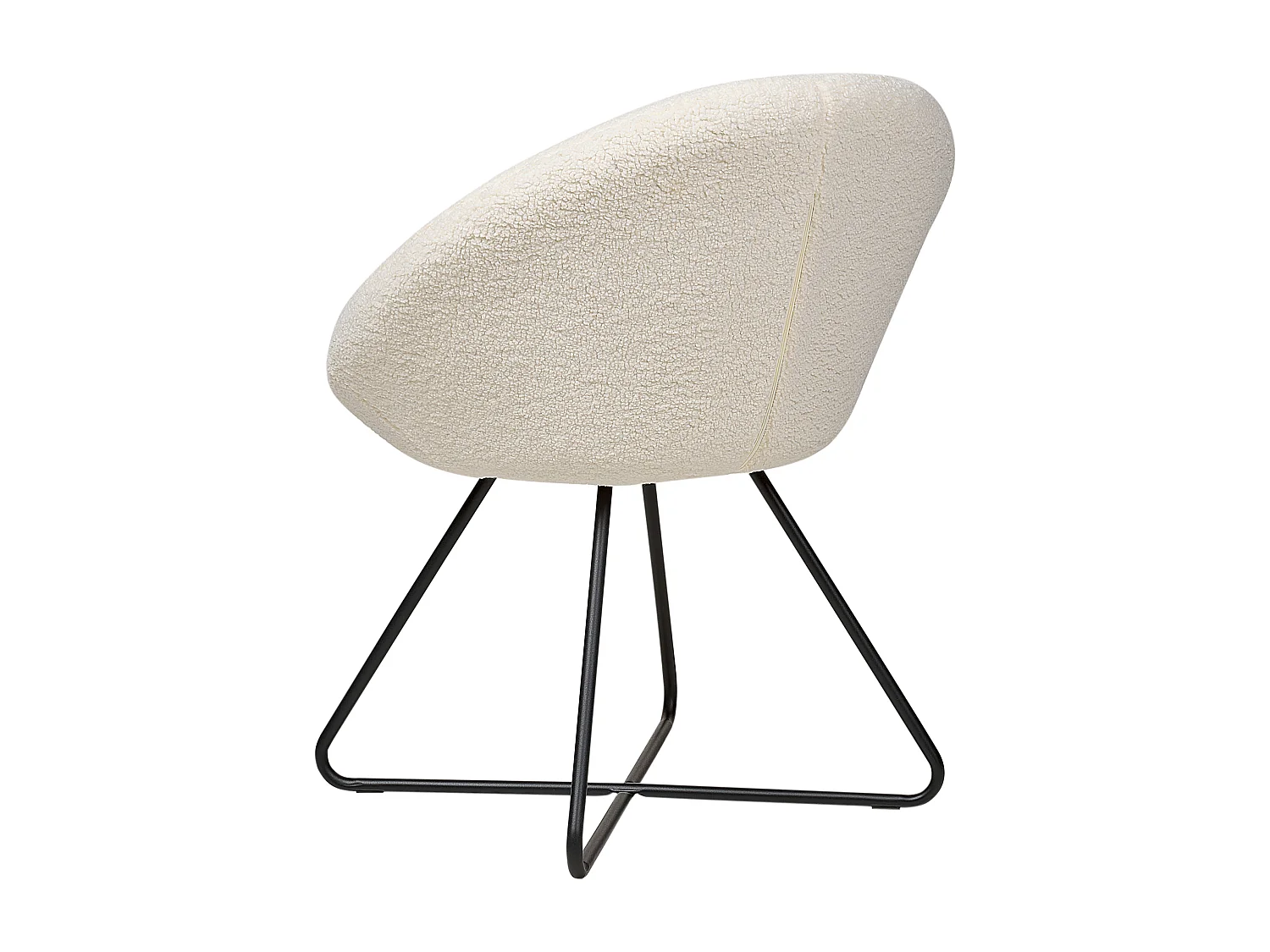 Cadeira de jantar FLOBY II Bouclé Branco creme
