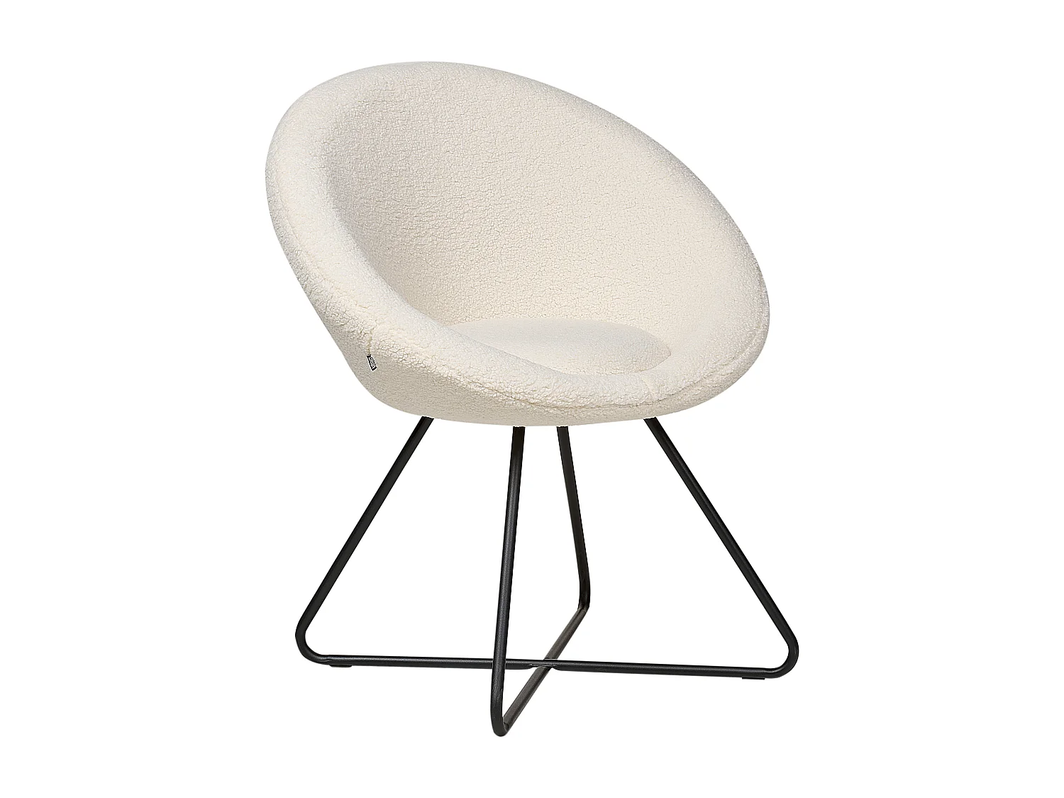Silla de comedor FLOBY II Bouclé Blanco crema