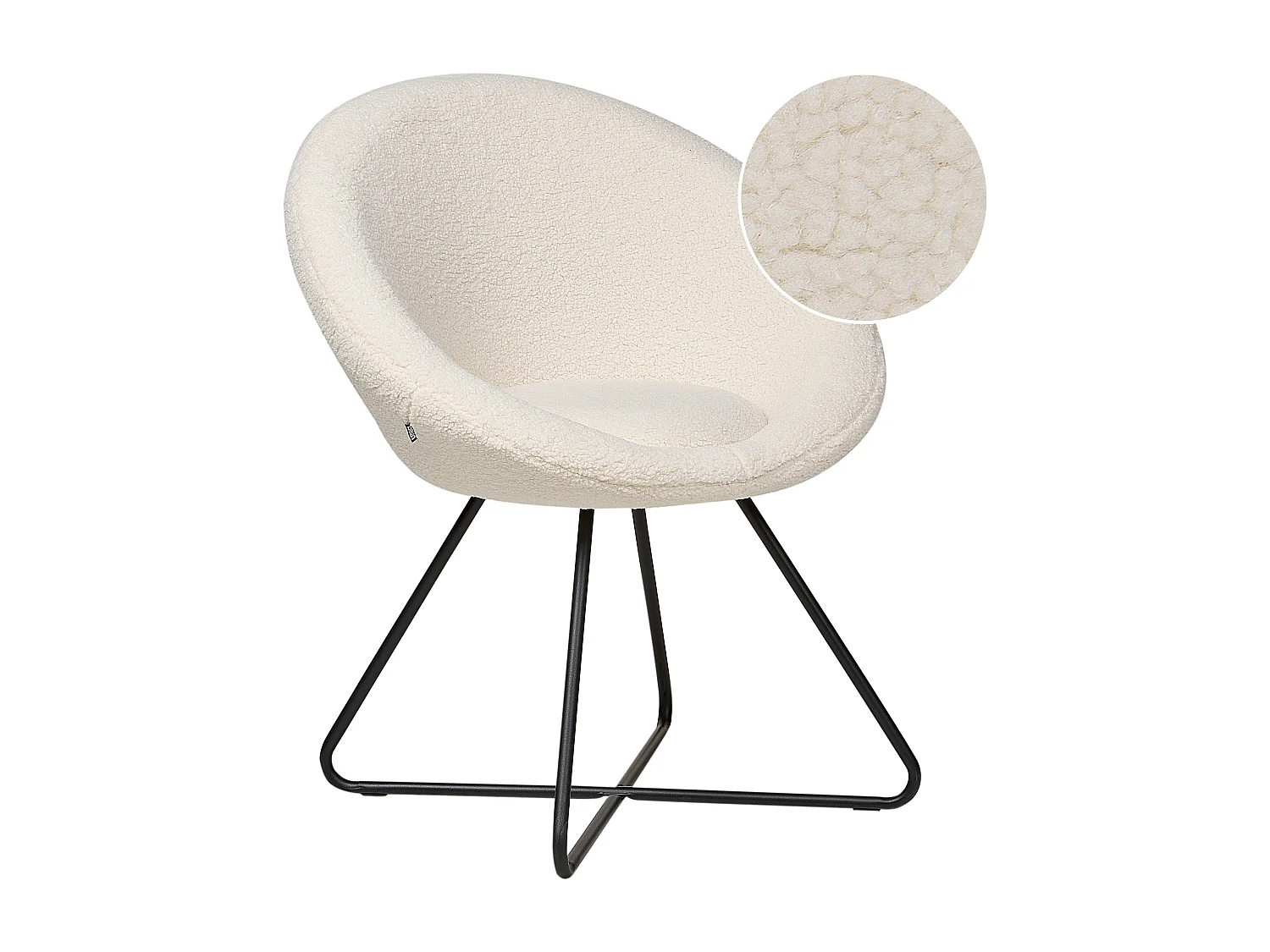 Silla de comedor FLOBY II Bouclé Blanco crema