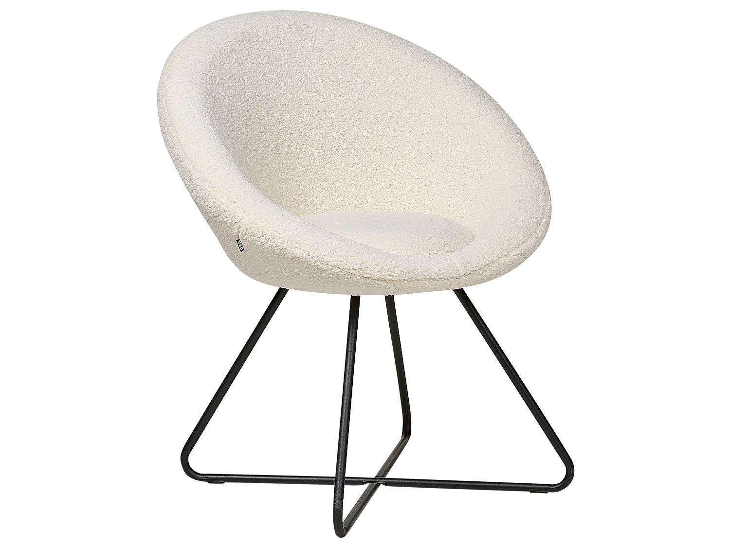 Silla de comedor FLOBY II Bouclé Blanco crema