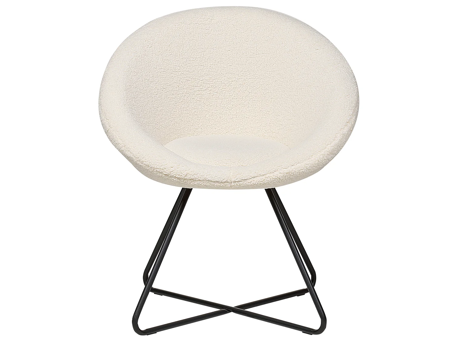 Silla de comedor FLOBY II Bouclé Blanco crema