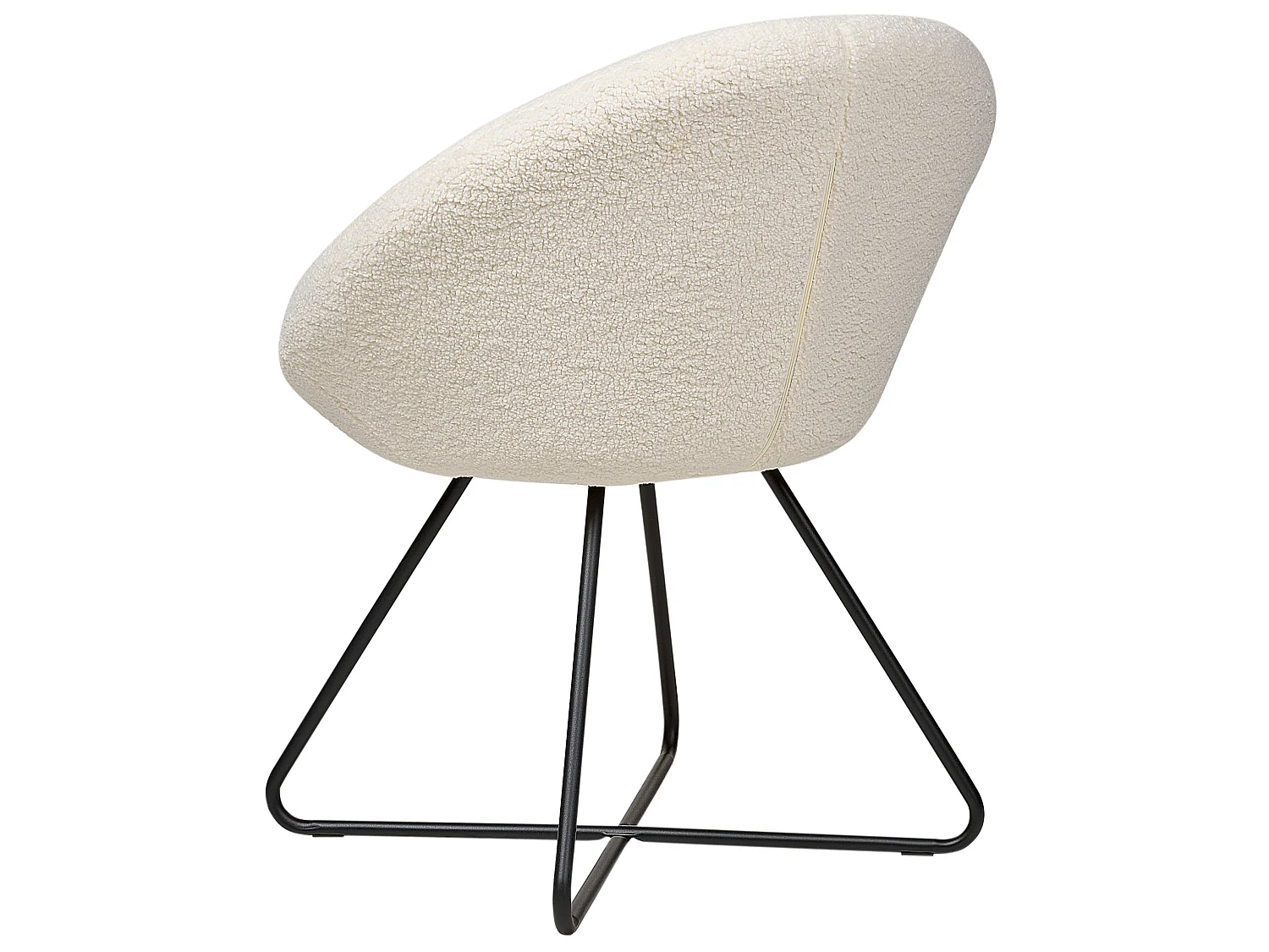 Silla de comedor FLOBY II Bouclé Blanco crema