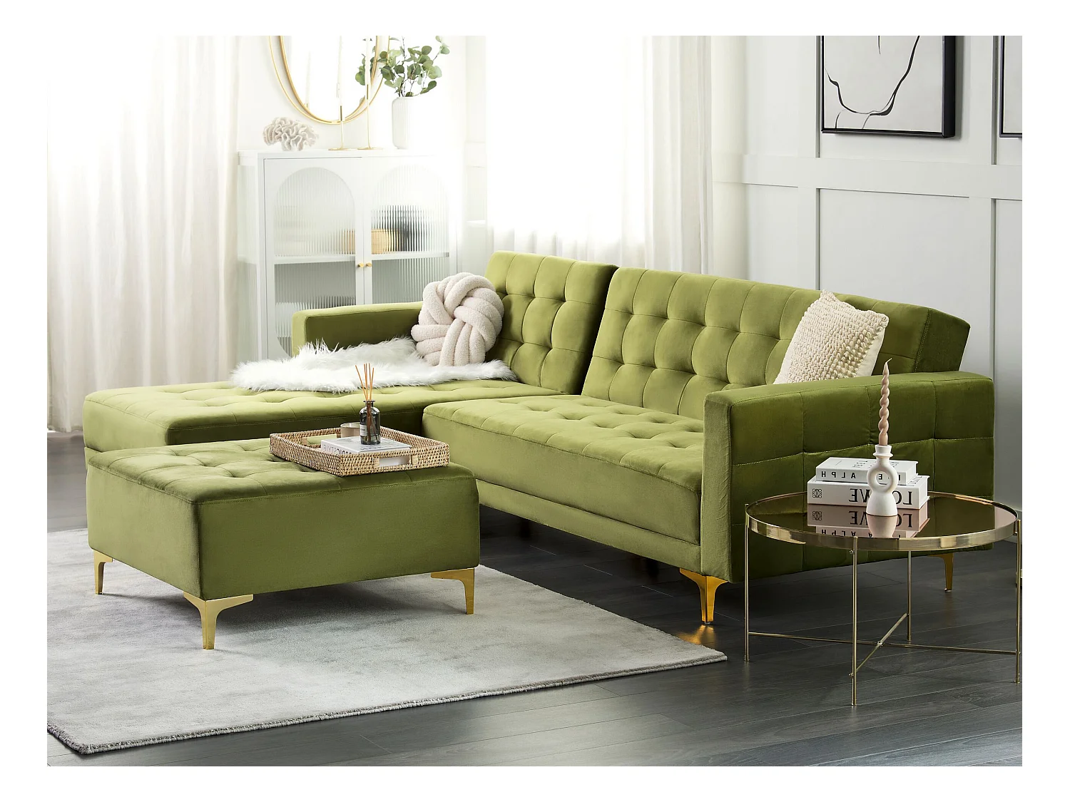 Otomana ABERDEEN Terciopelo Verde