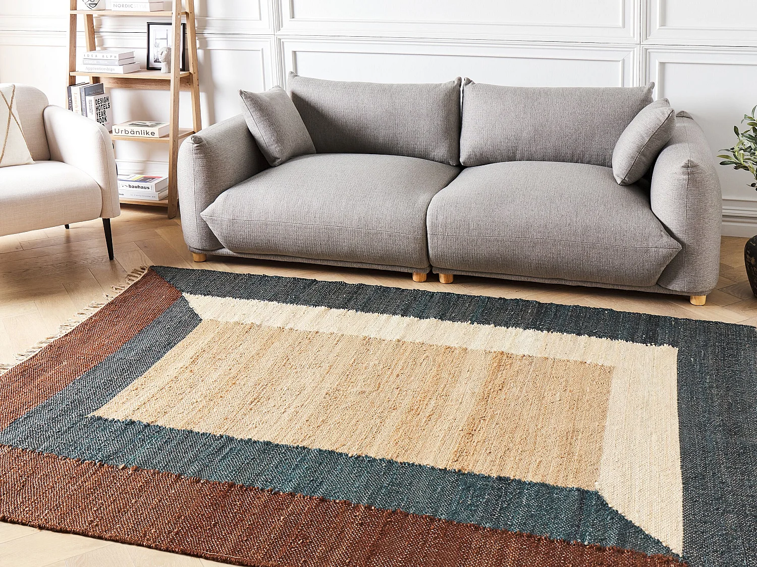 Teppich Jute bunt mehrfarbig rechteckig 160x230 cm geometrisches Muster Ortakoy