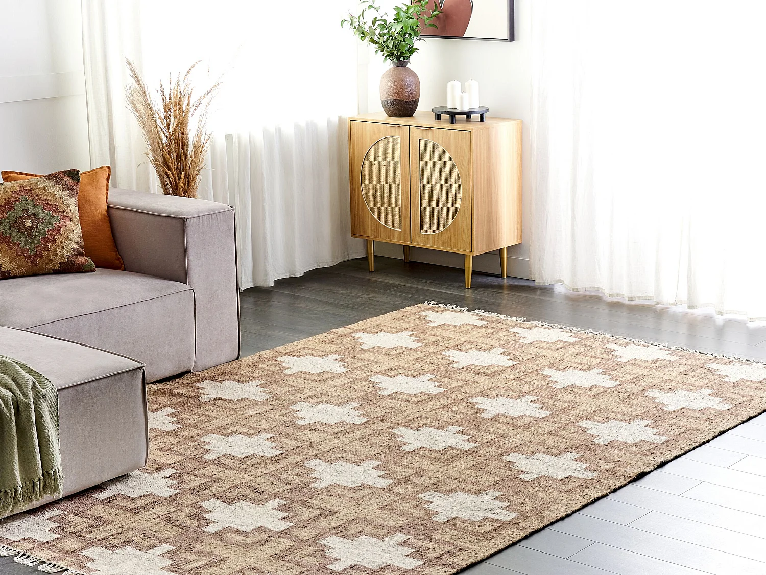 Alfombra KONURTAY 200 x 300 cm Yute Beige