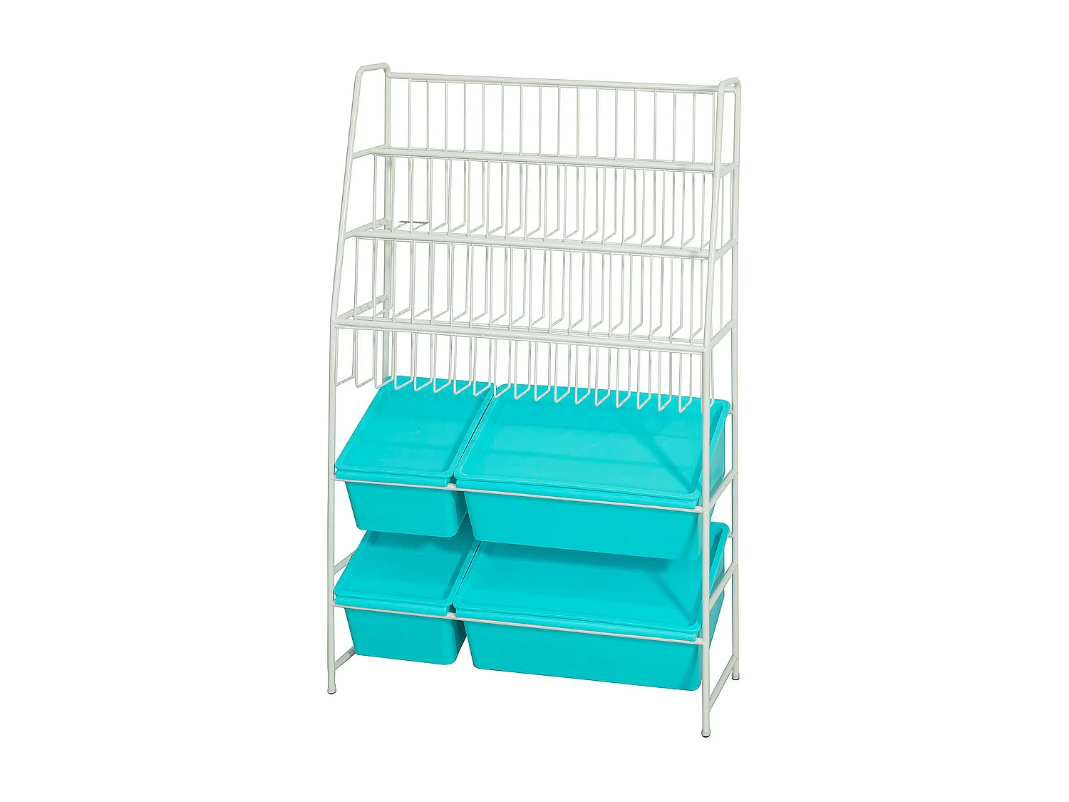 SoBuy KMB07-B Bibliothèque + Coffre de Rangement Coffre à Jouets Étagère à Livres pour Enfants Porte-Revues Étagère de Rangement Jouets