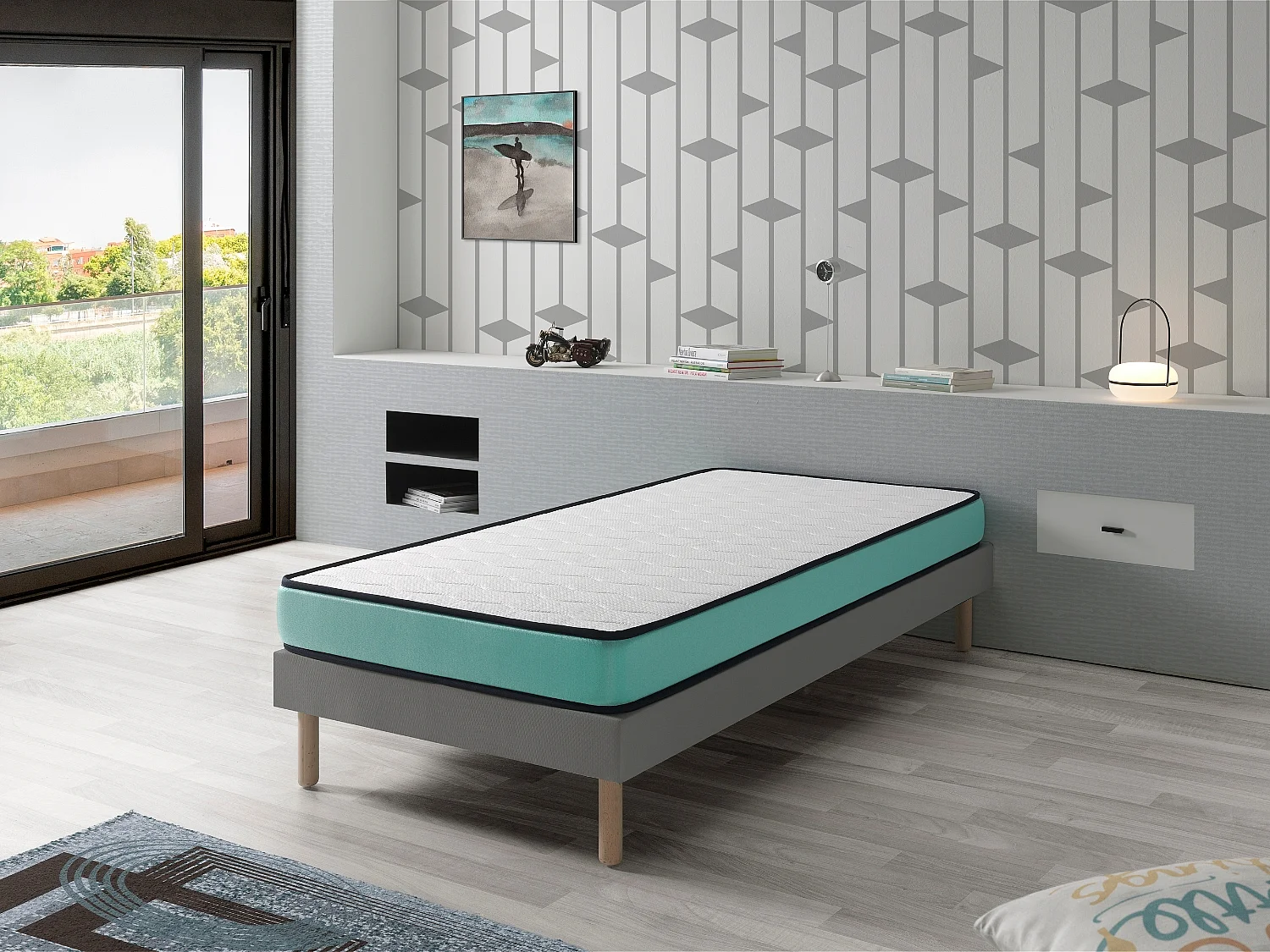 Matelas LOT 2 PROMO CONFORT 80x160 Épaisseur 14 CM – Rembourrage super soft - Juvénil - idéal pour les lits gigognes
