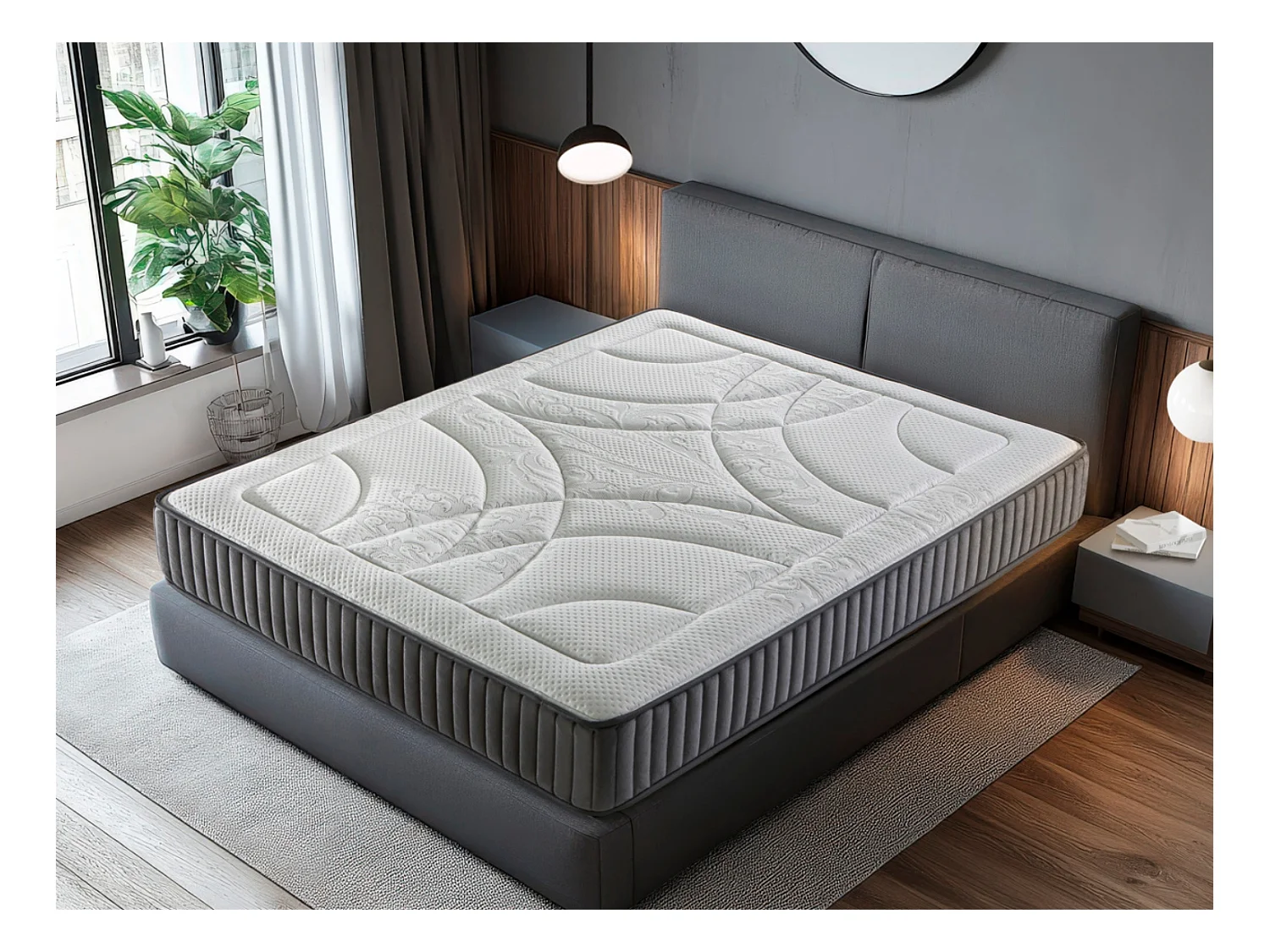 Matelas 150X190 HERA SPRING Épaisseur 25 CM Ressorts ensachés Mousse HR réspirant