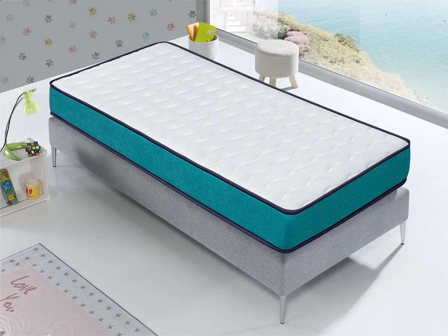 Matelas LOT 2 PROMO CONFORT 90X160 Épaisseur 14 CM, Memoire, Juvénil, idéal pour lits gigognes, lit cabane et Montessori