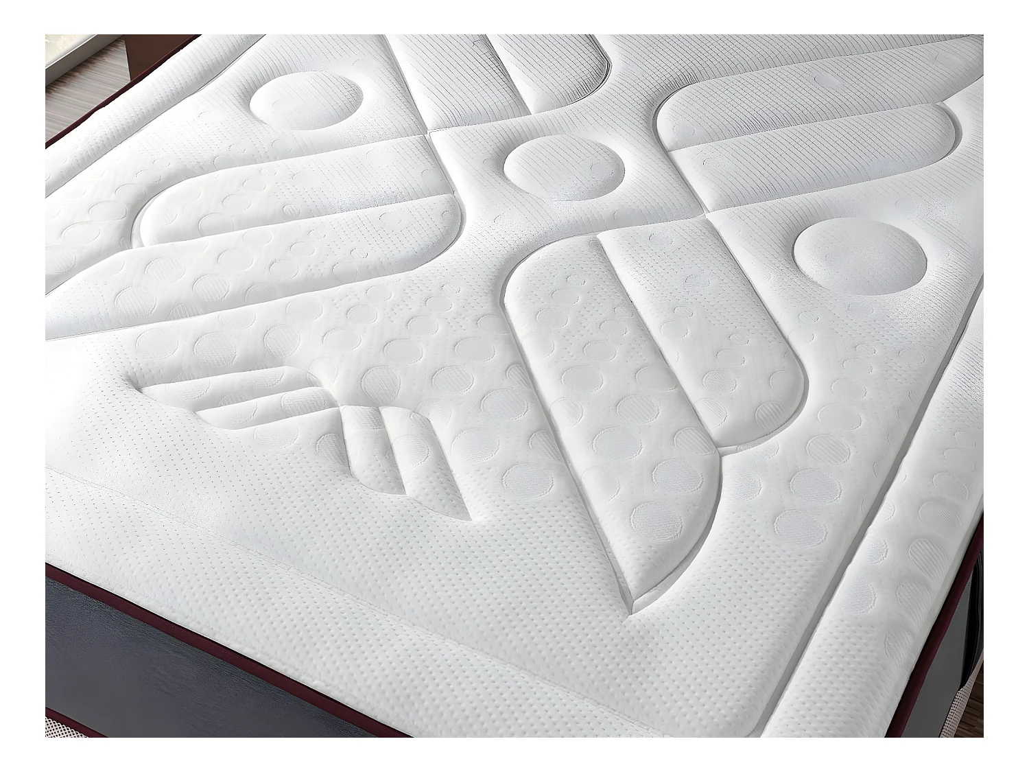 Matelas ressorts ensaches 80X200 LYRA SPRING, Epaisseur 27CM, avec mousse a memoire de forme, hautement adaptable. Ergonomique