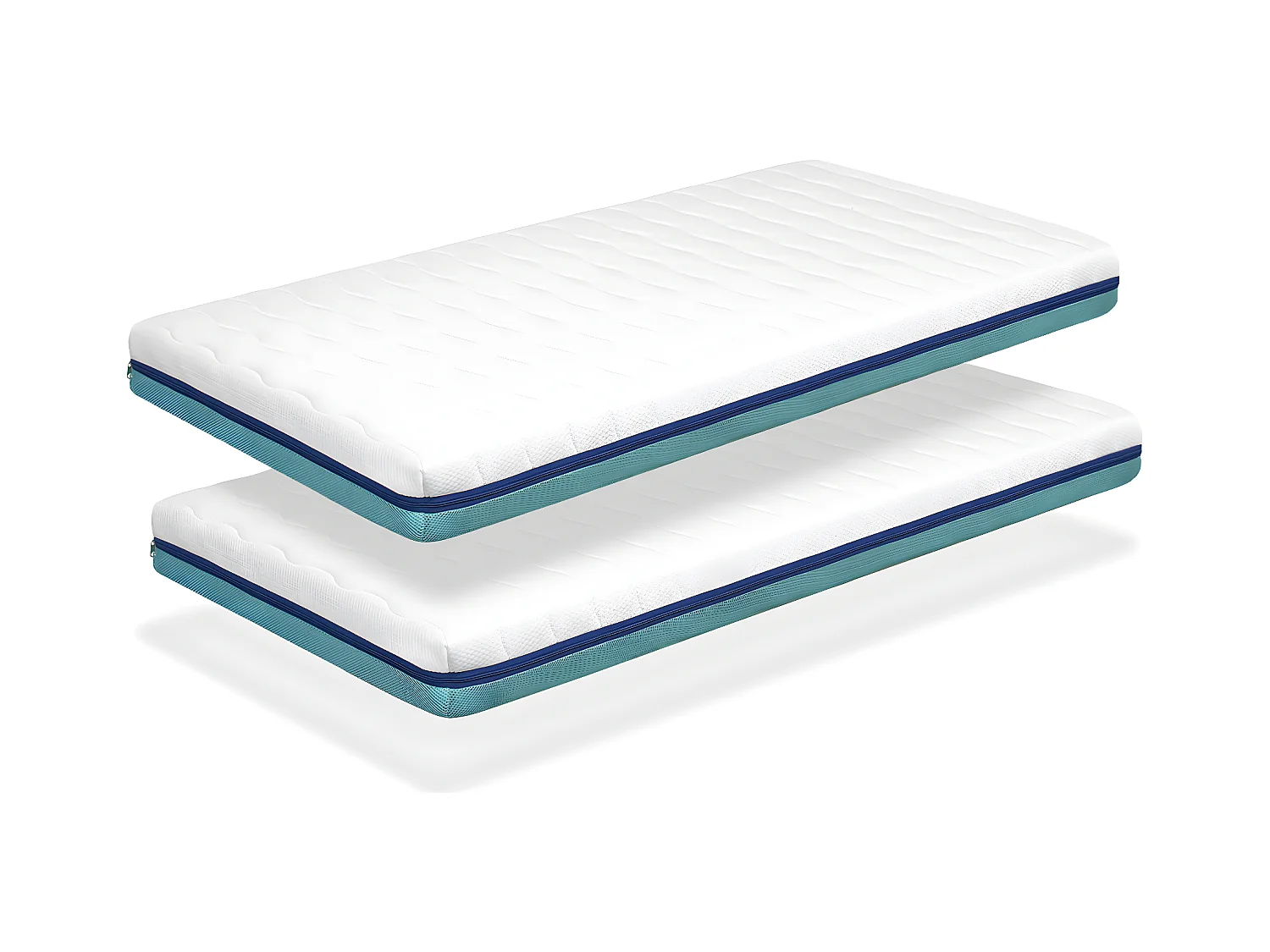 LOT X2 Matelas 80X180 PROMO BASIC , Epaisseur 13 CM Dehoussable, ergonomique, Respirant, Lavable, Mémoire. Idéal pour lit gigogne