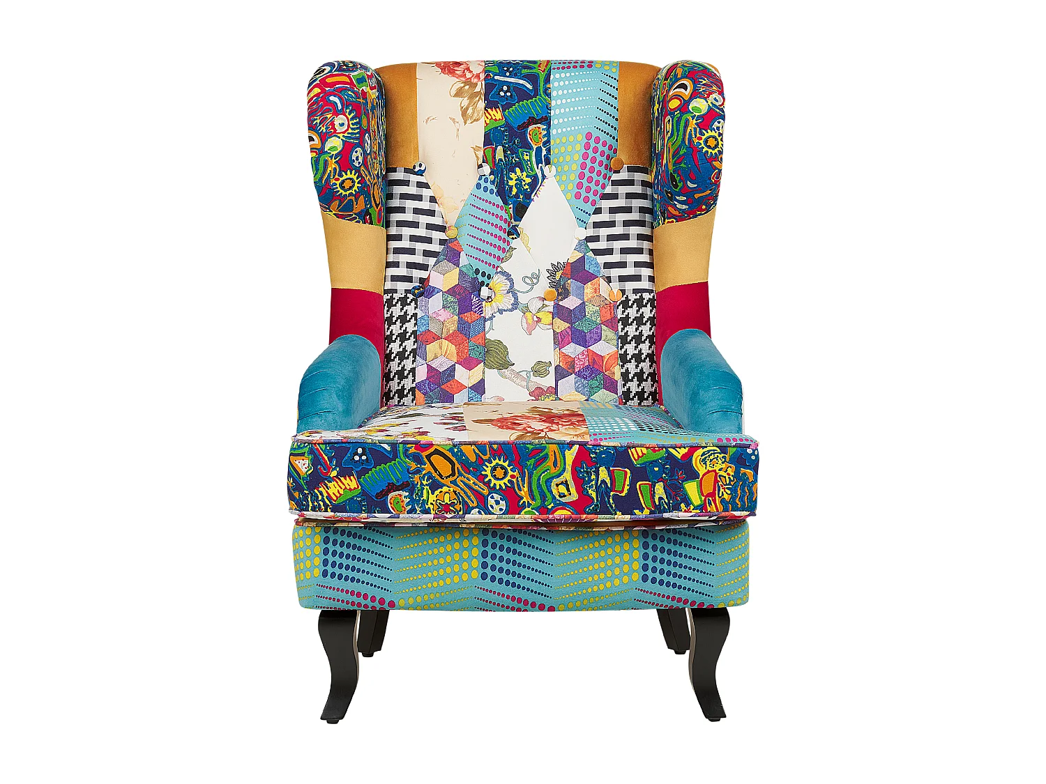 Poltrona Wingback MOLDE Tessuto Blu