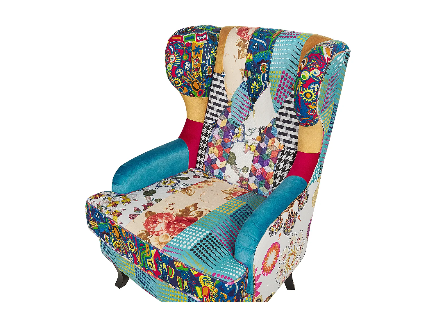 Poltrona Wingback MOLDE Tessuto Blu