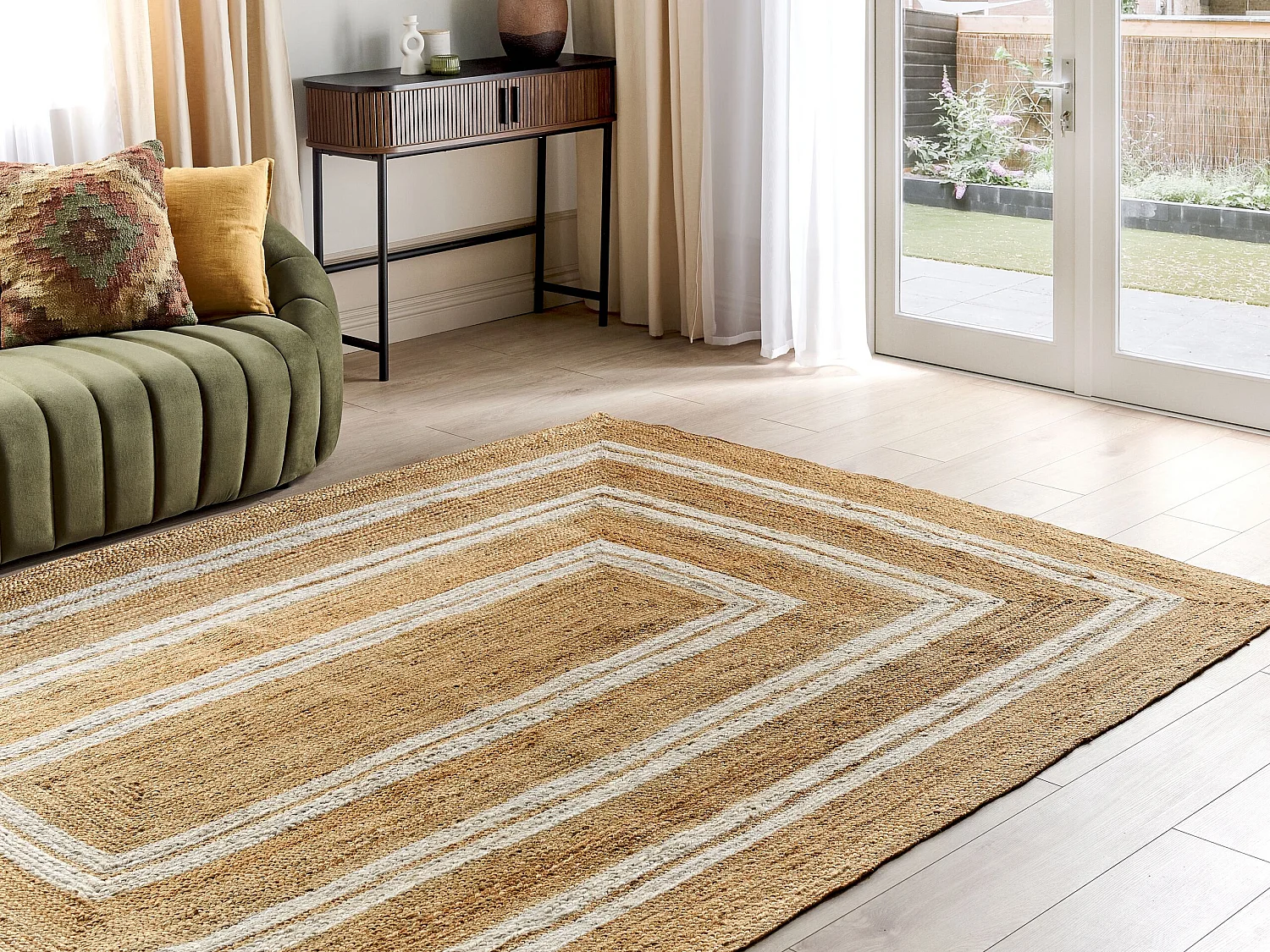 Vloerkleed ELMALI 200 x 300 cm Jute Beige