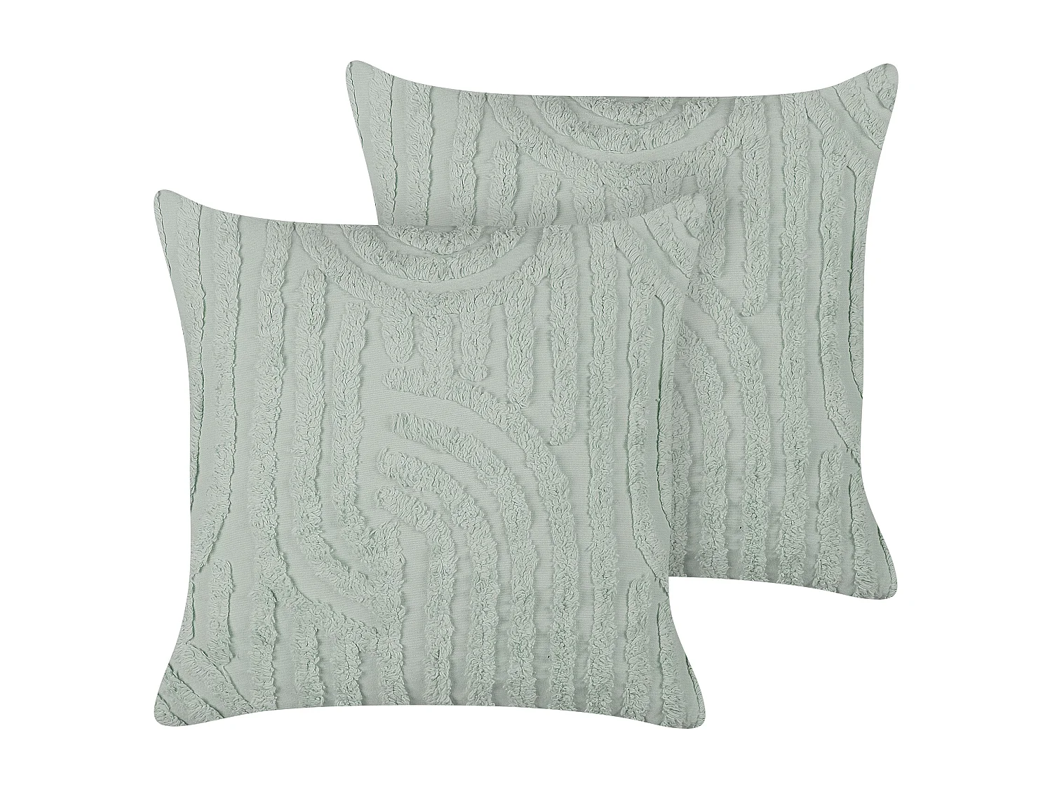 Set di 2 cuscini TELLIMA Cotone 45 x 45 cm Verde menta Trama geometrica