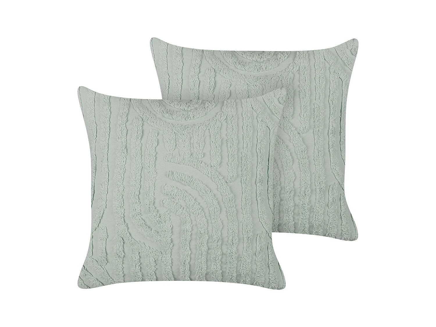 Lot de 2 coussins décoratifs TELLIMA Coton 45 x 45 cm Vert menthe Motif géométrique