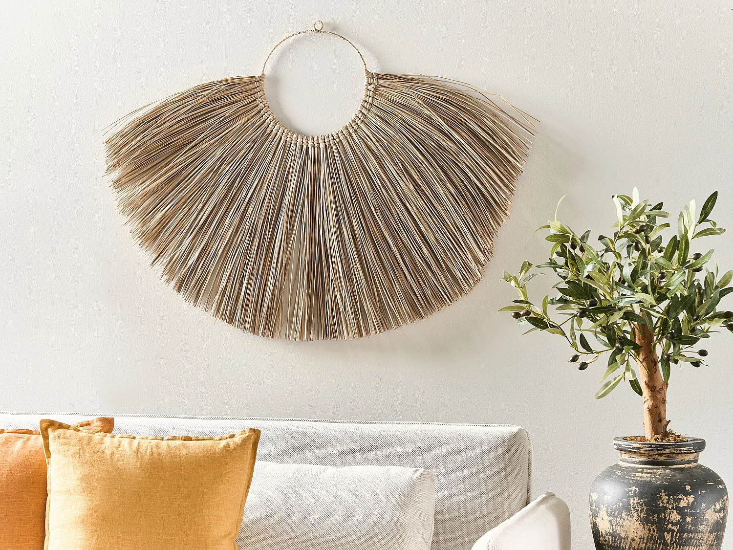 Décoration murale HATINH Herbier marin 70 cm Naturel