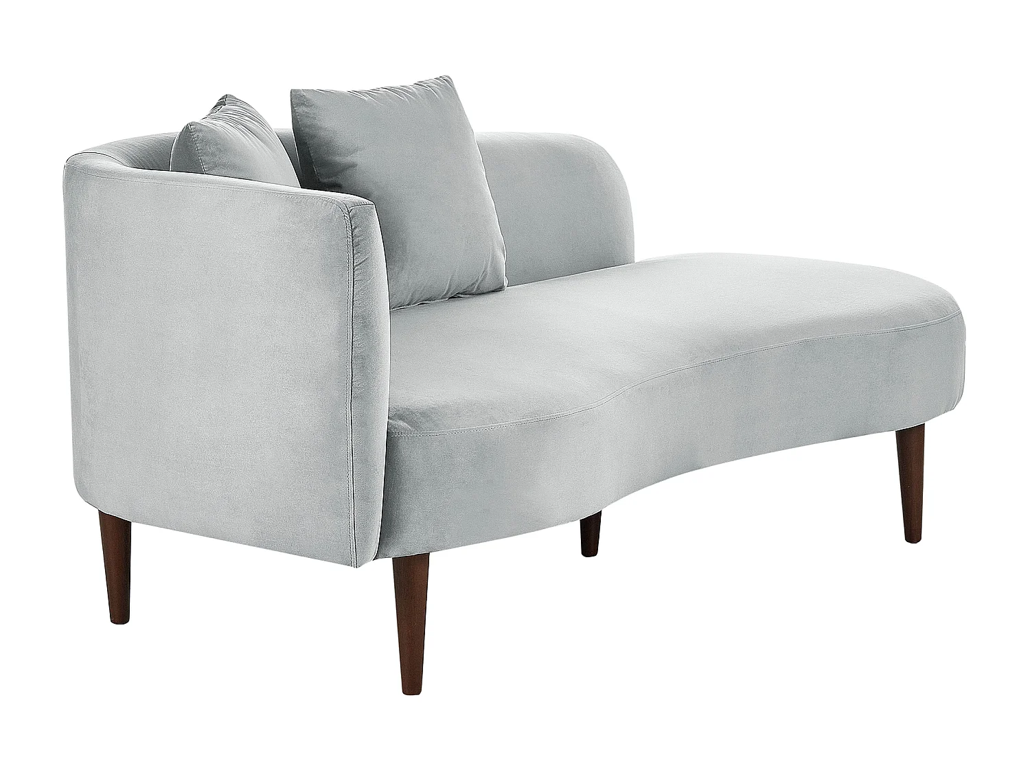 Chaise longue izquierdo CHAUMONT Terciopelo Gris claro