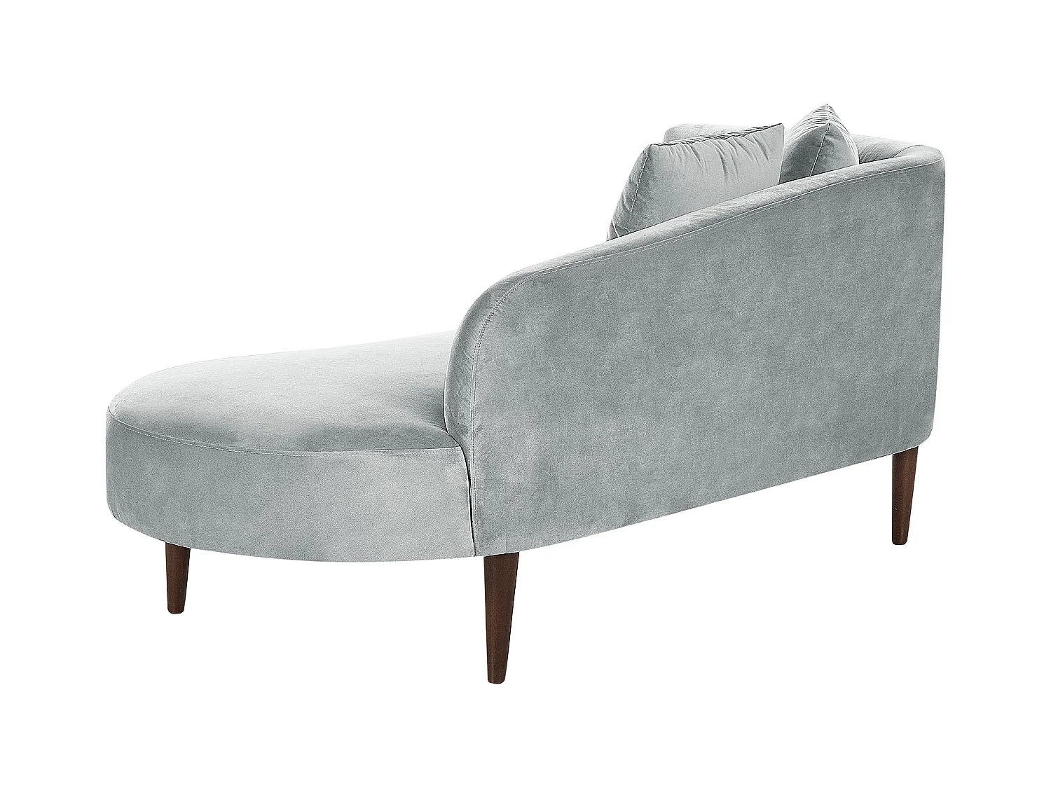 Chaise longue côté droite CHAUMONT Velours Gris clair