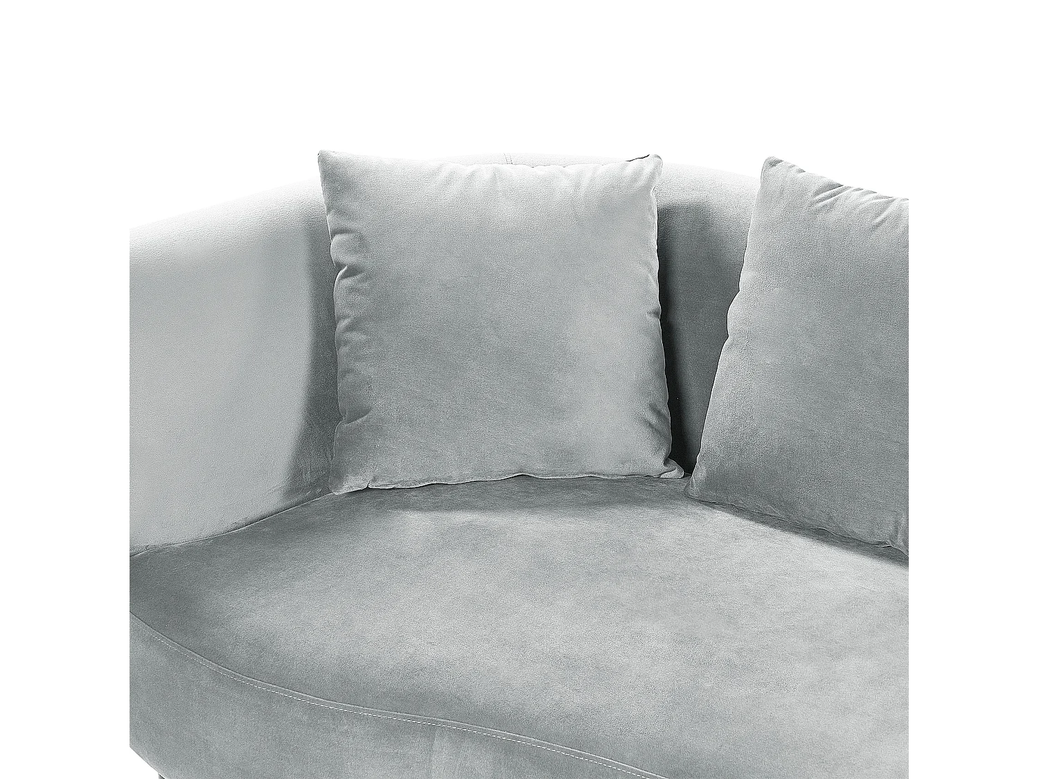 Chaise longue côté droite CHAUMONT Velours Gris clair